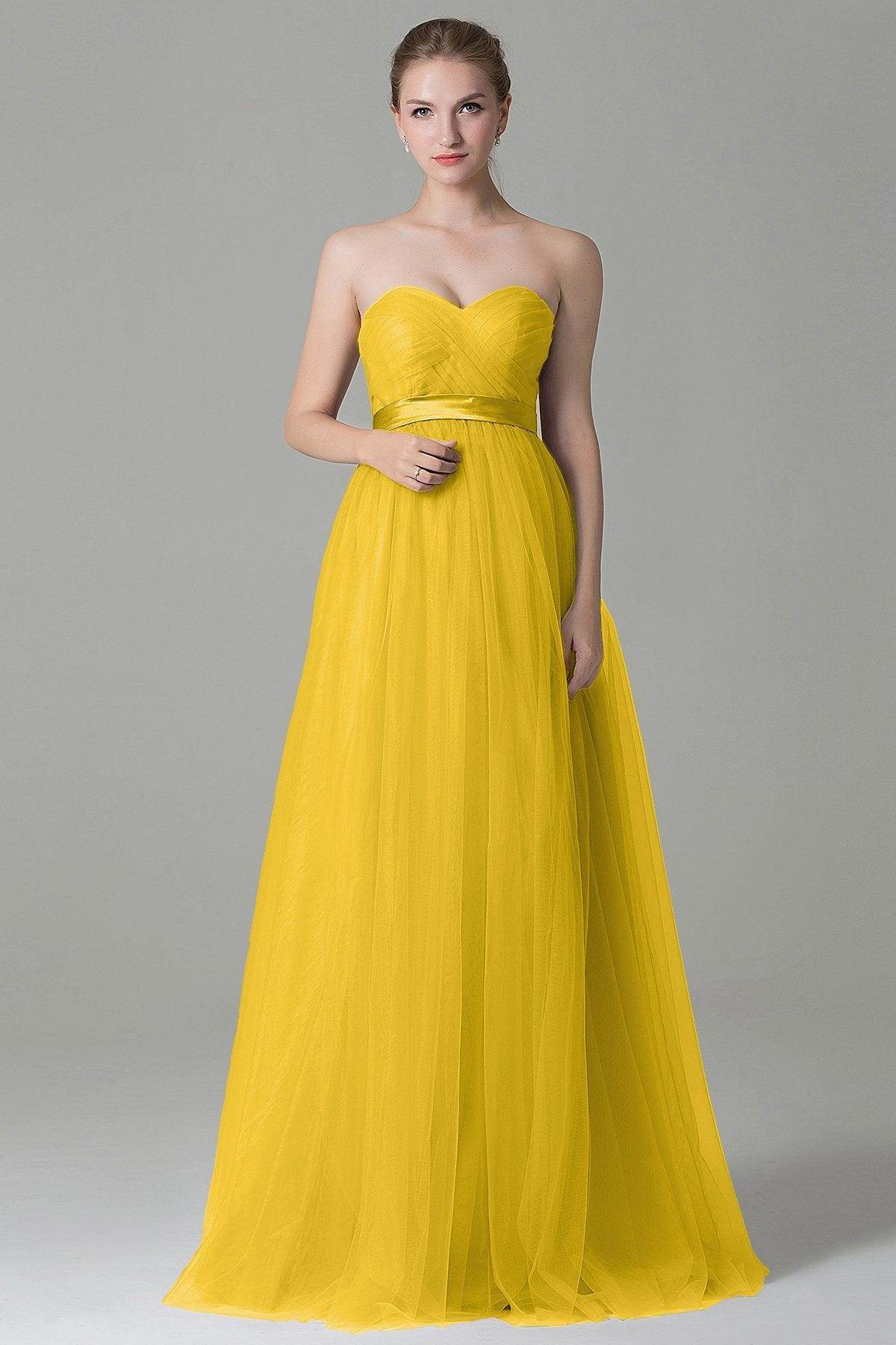 Sheath-Column Floor Length Tulle Bridesmaid Dress COZF1500B