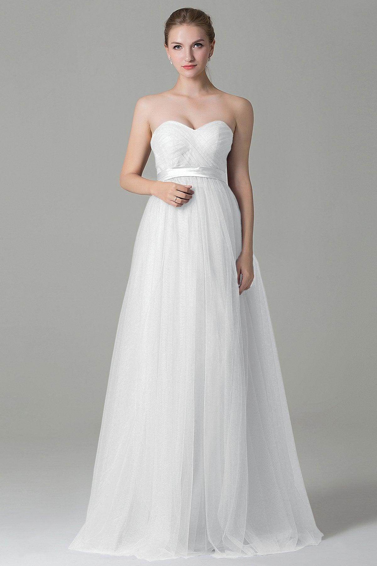 Sheath-Column Floor Length Tulle Bridesmaid Dress COZF1500B