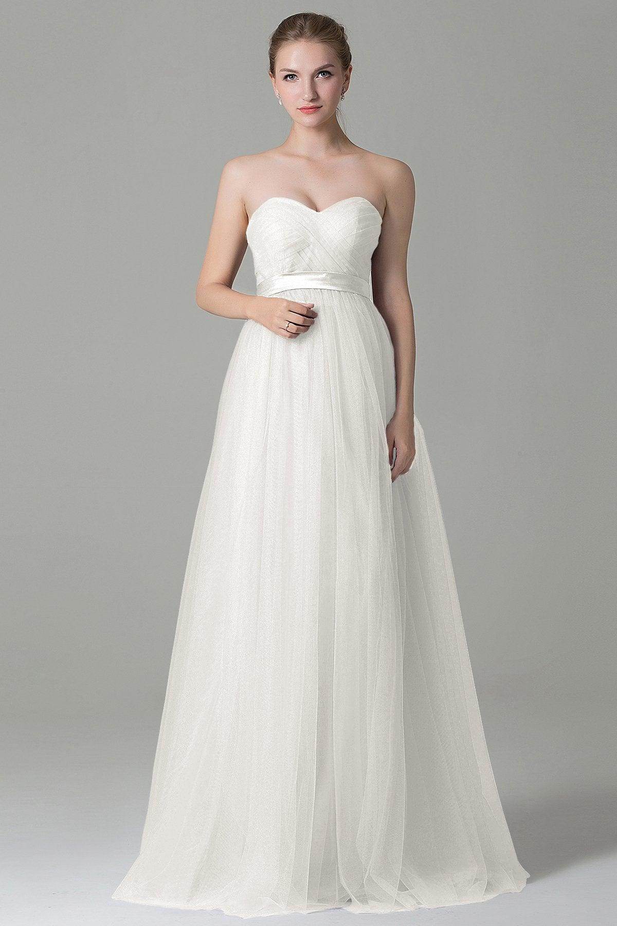 Sheath-Column Floor Length Tulle Bridesmaid Dress COZF1500B