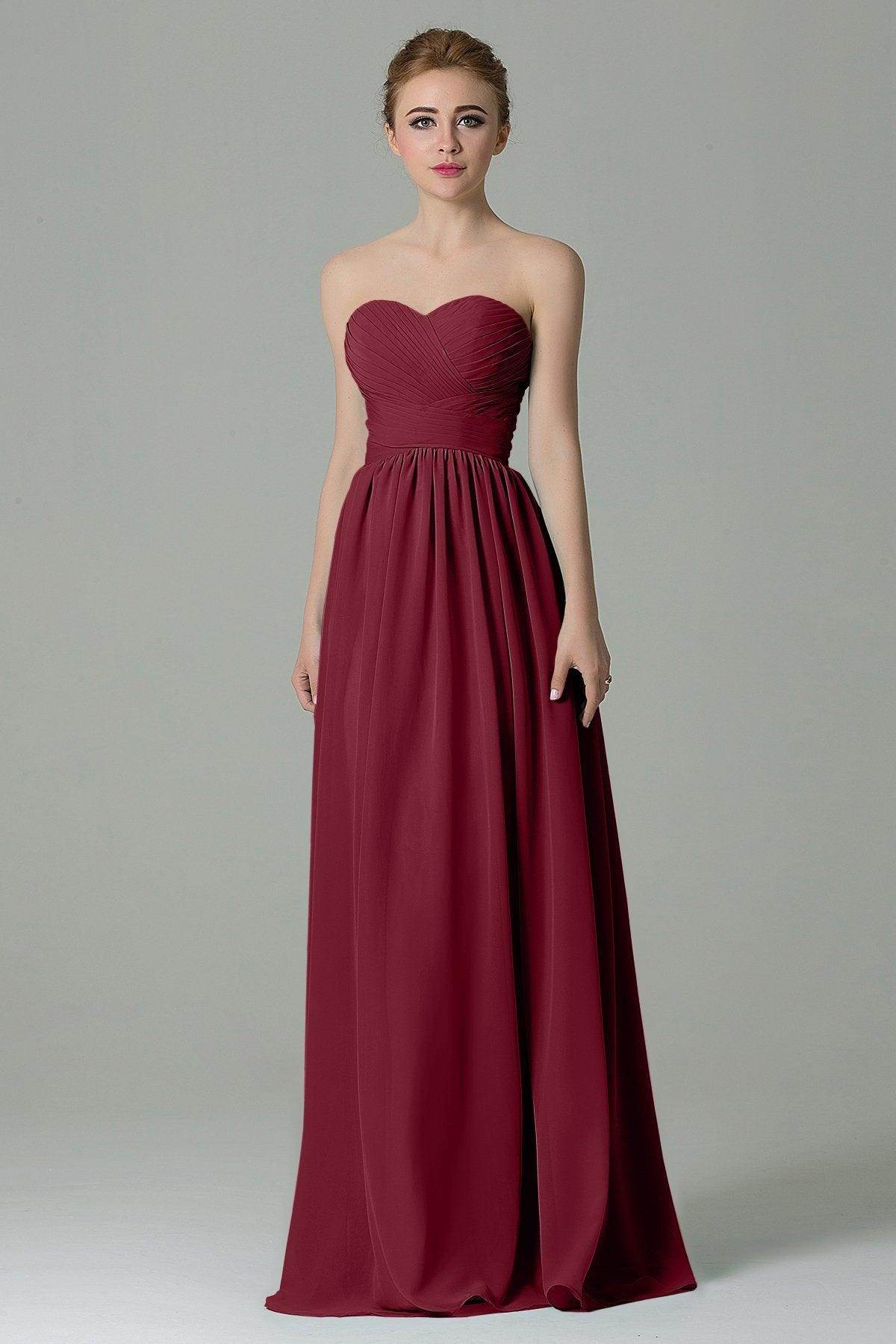 Sheath Floor Length Chiffon Bridesmaid Dress COZF1500C