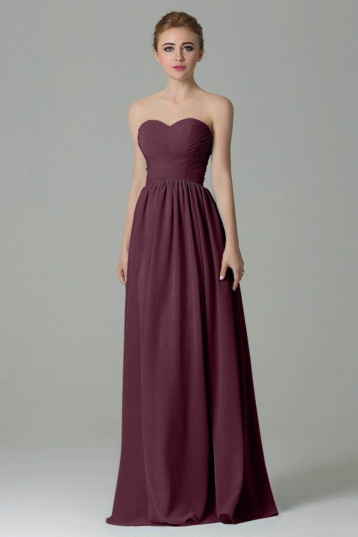 Sheath Floor Length Chiffon Bridesmaid Dress COZF1500C