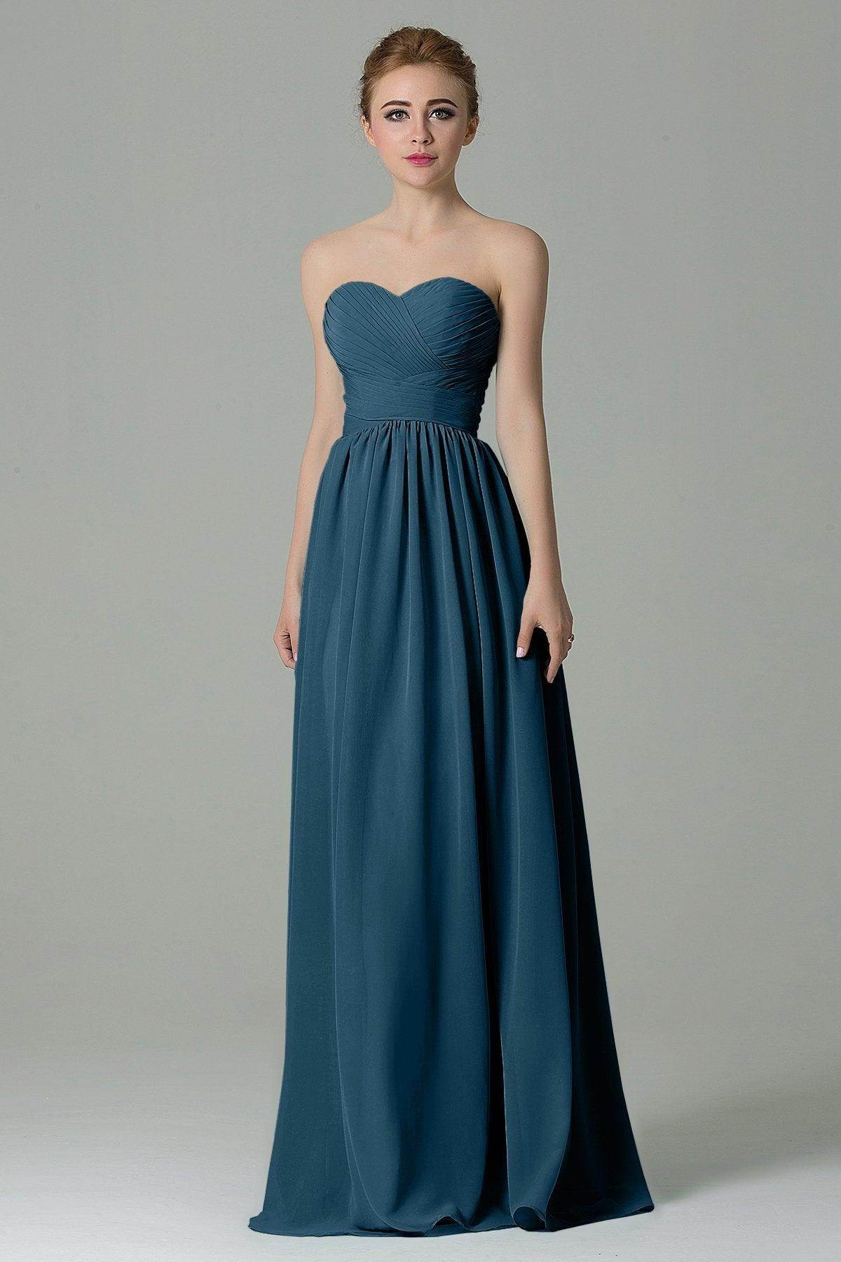 Sheath Floor Length Chiffon Bridesmaid Dress COZF1500C