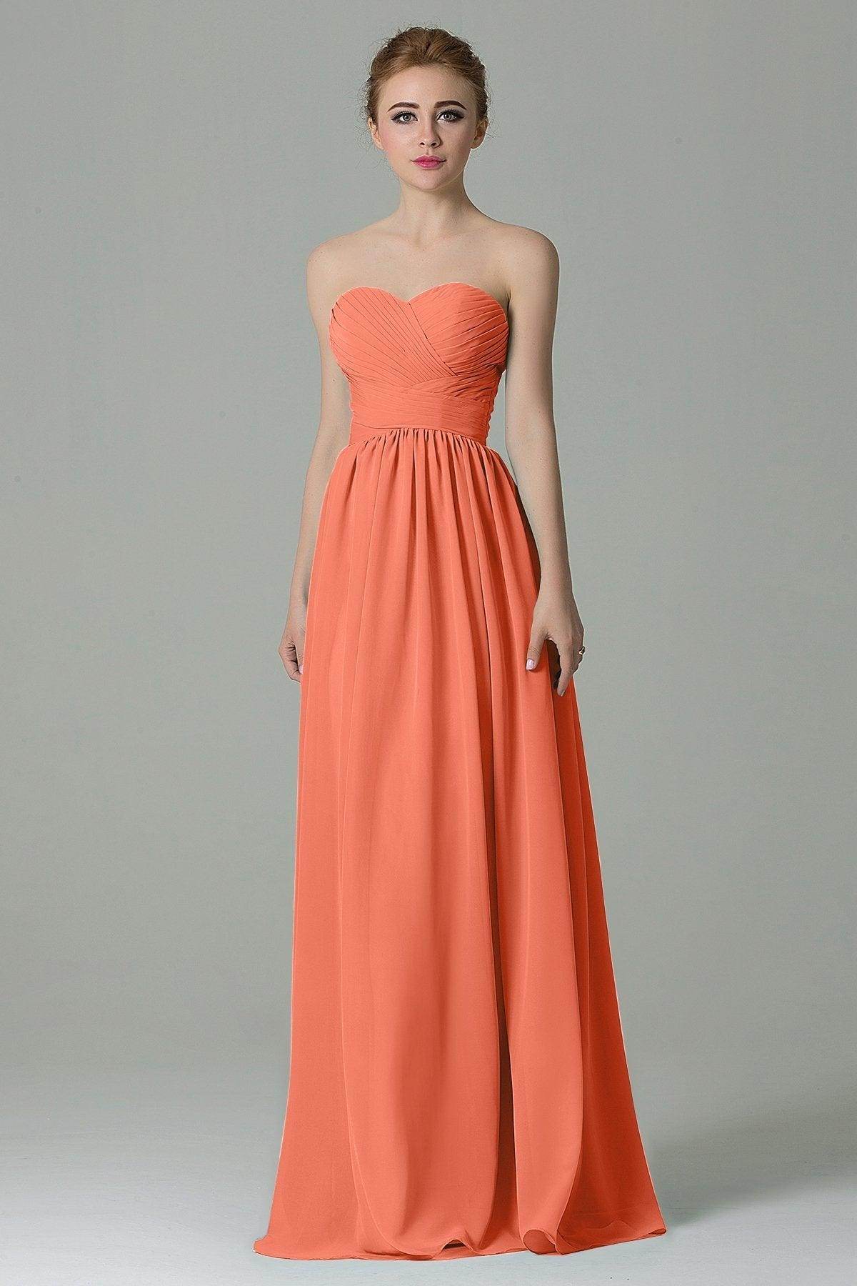 Sheath Floor Length Chiffon Bridesmaid Dress COZF1500C