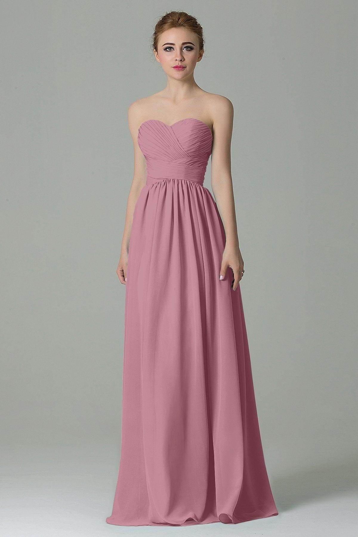 Sheath Floor Length Chiffon Bridesmaid Dress COZF1500C