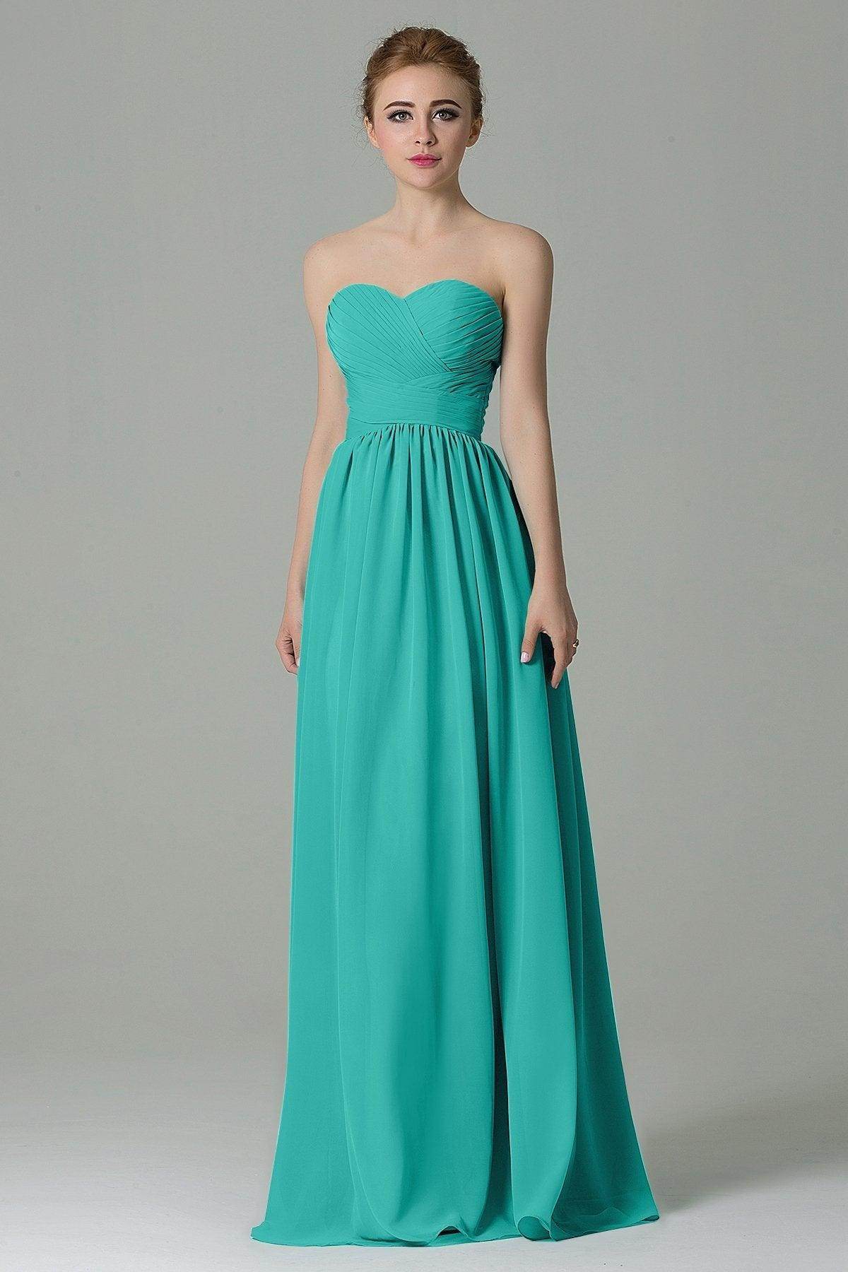 Sheath Floor Length Chiffon Bridesmaid Dress COZF1500C