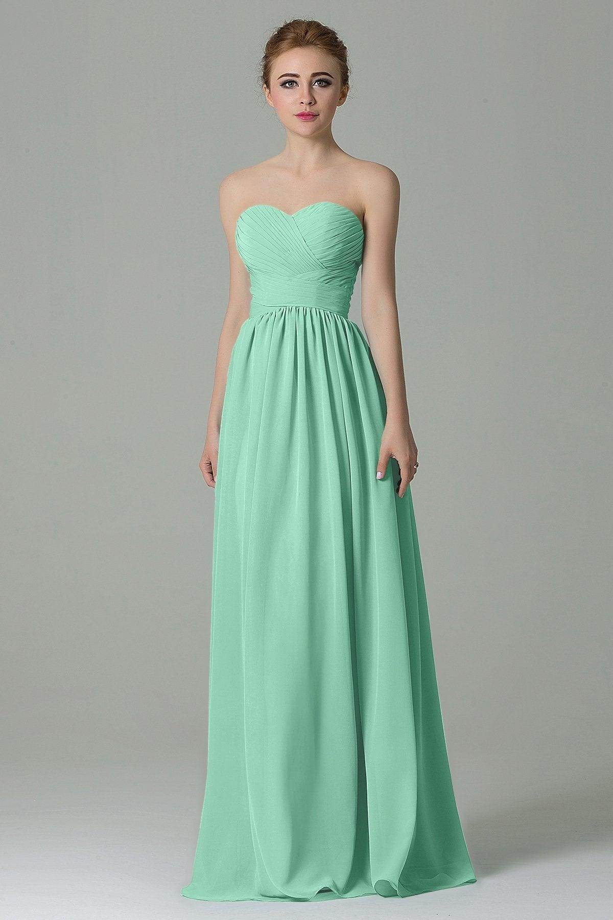 Sheath Floor Length Chiffon Bridesmaid Dress COZF1500C