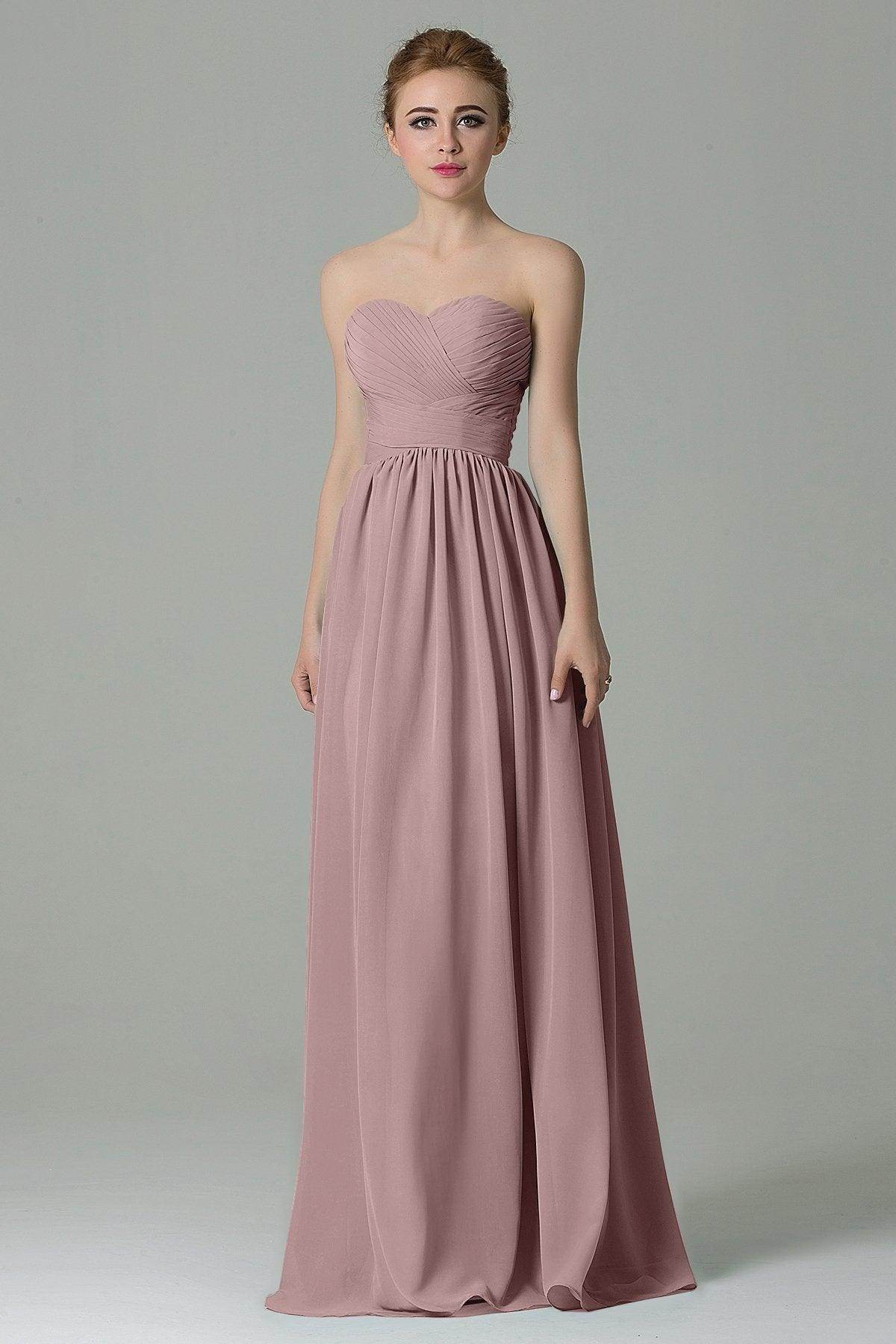 Sheath Floor Length Chiffon Bridesmaid Dress COZF1500C