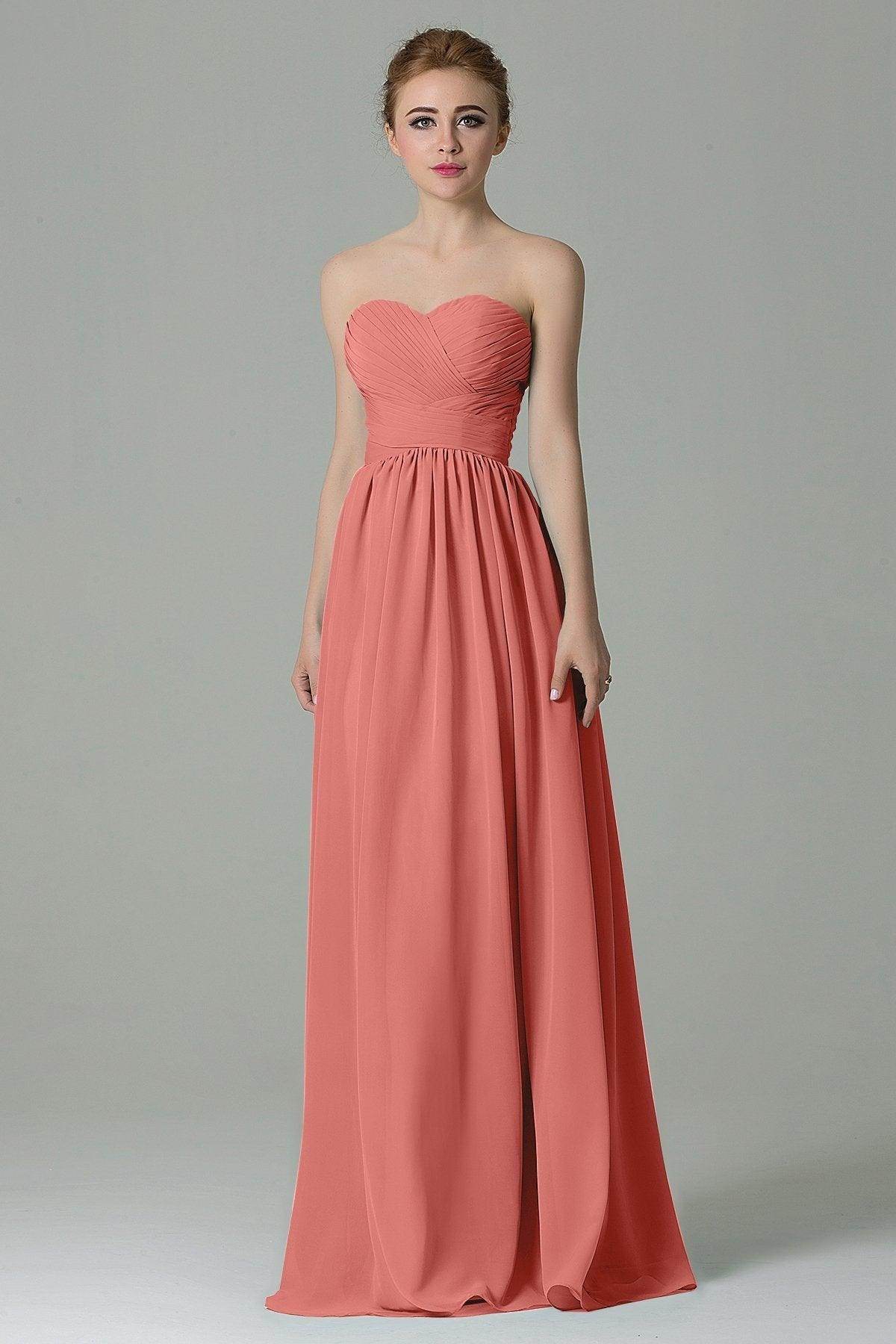Sheath Floor Length Chiffon Bridesmaid Dress COZF1500C