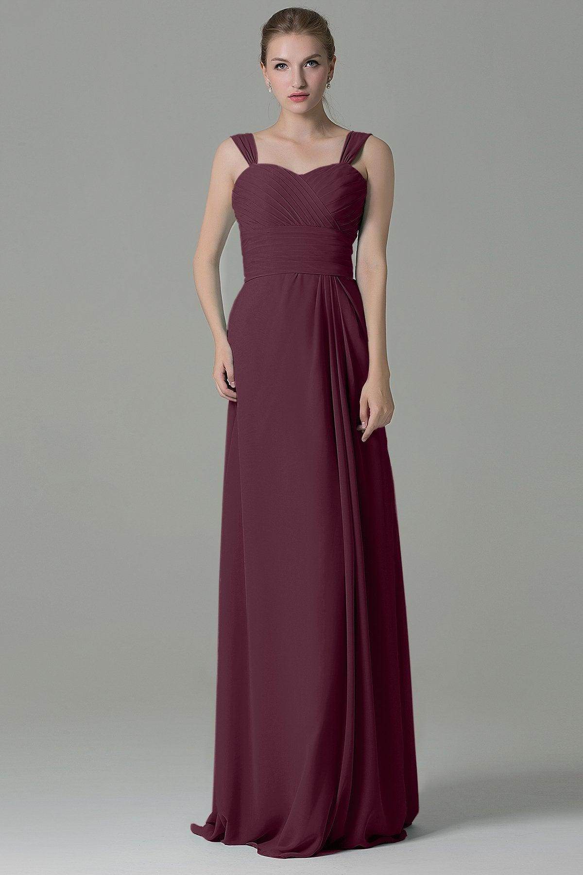 Sheath Floor Length Chiffon Bridesmaid Dress COZF1500D