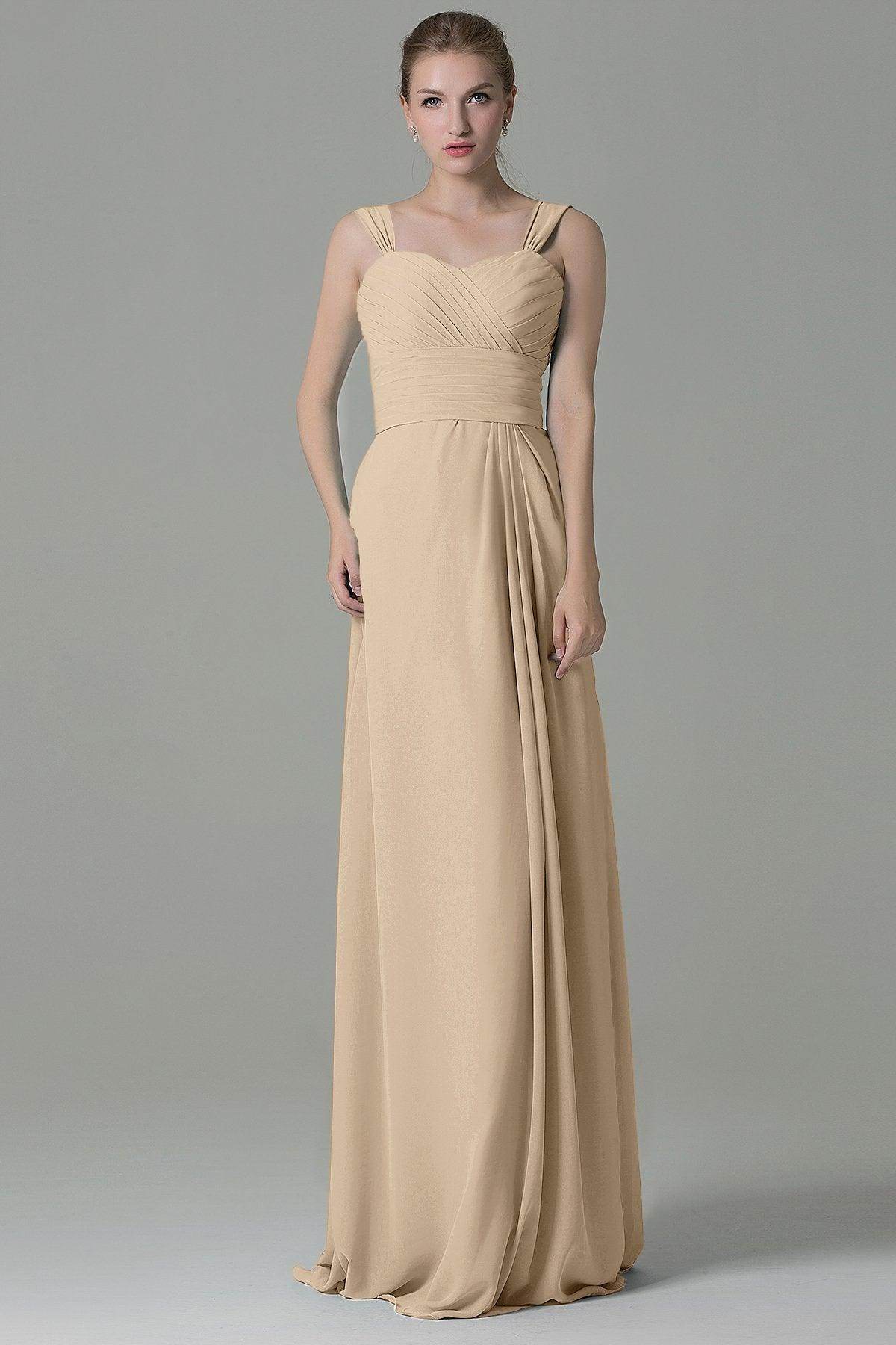 Sheath Floor Length Chiffon Bridesmaid Dress COZF1500D