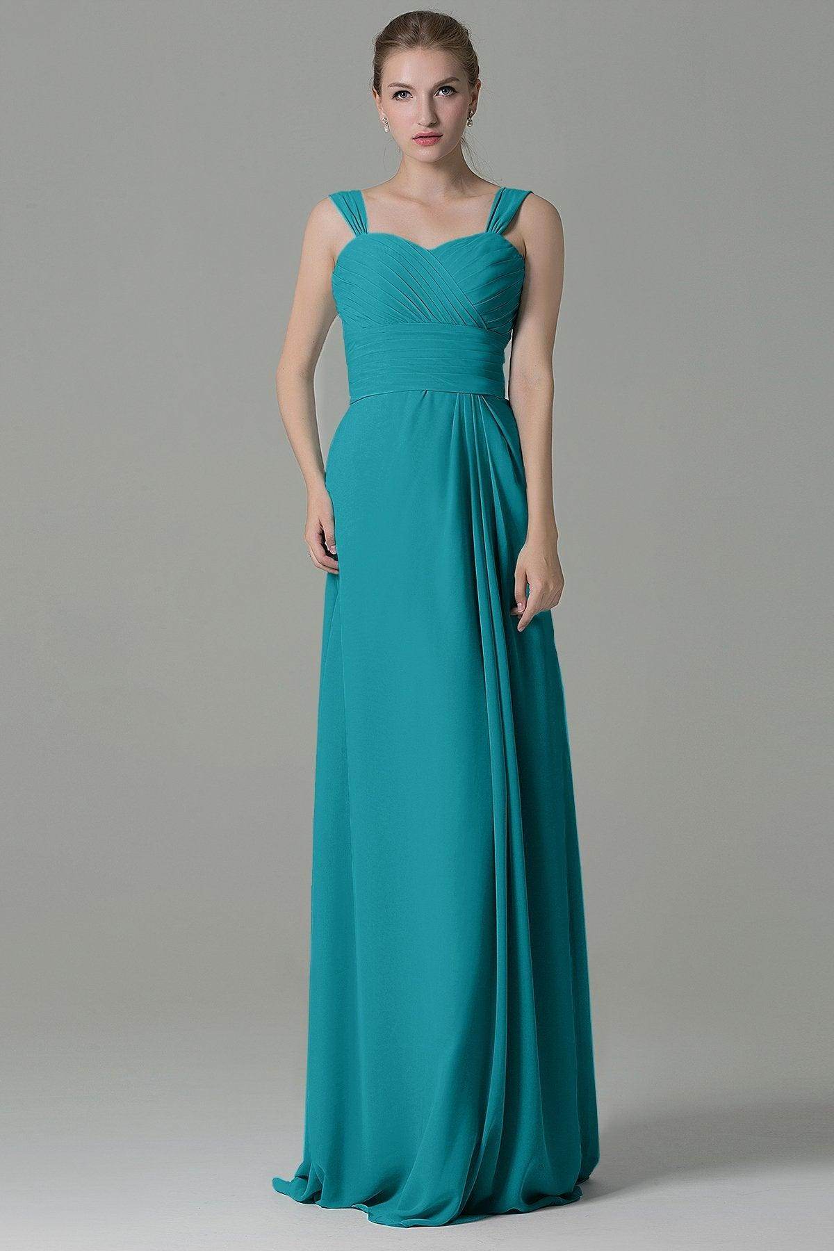 Sheath Floor Length Chiffon Bridesmaid Dress COZF1500D