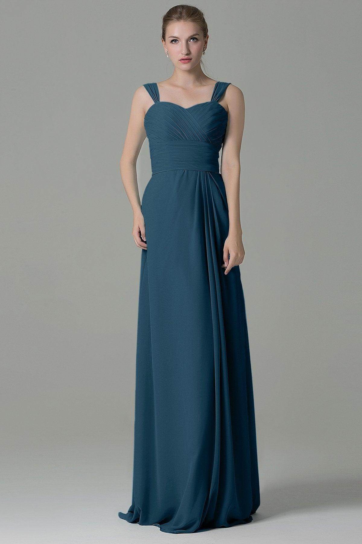 Sheath Floor Length Chiffon Bridesmaid Dress COZF1500D