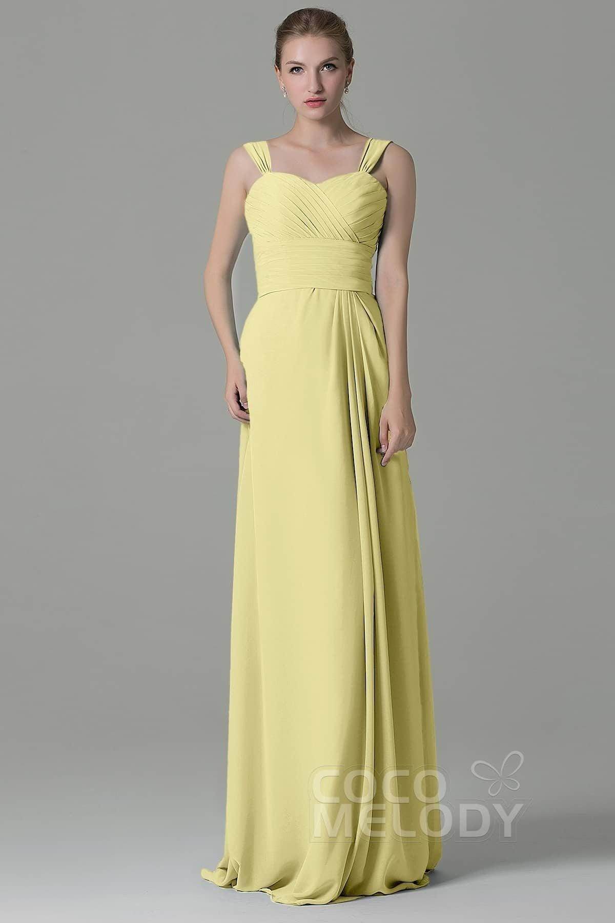 Sheath Floor Length Chiffon Bridesmaid Dress COZF1500D