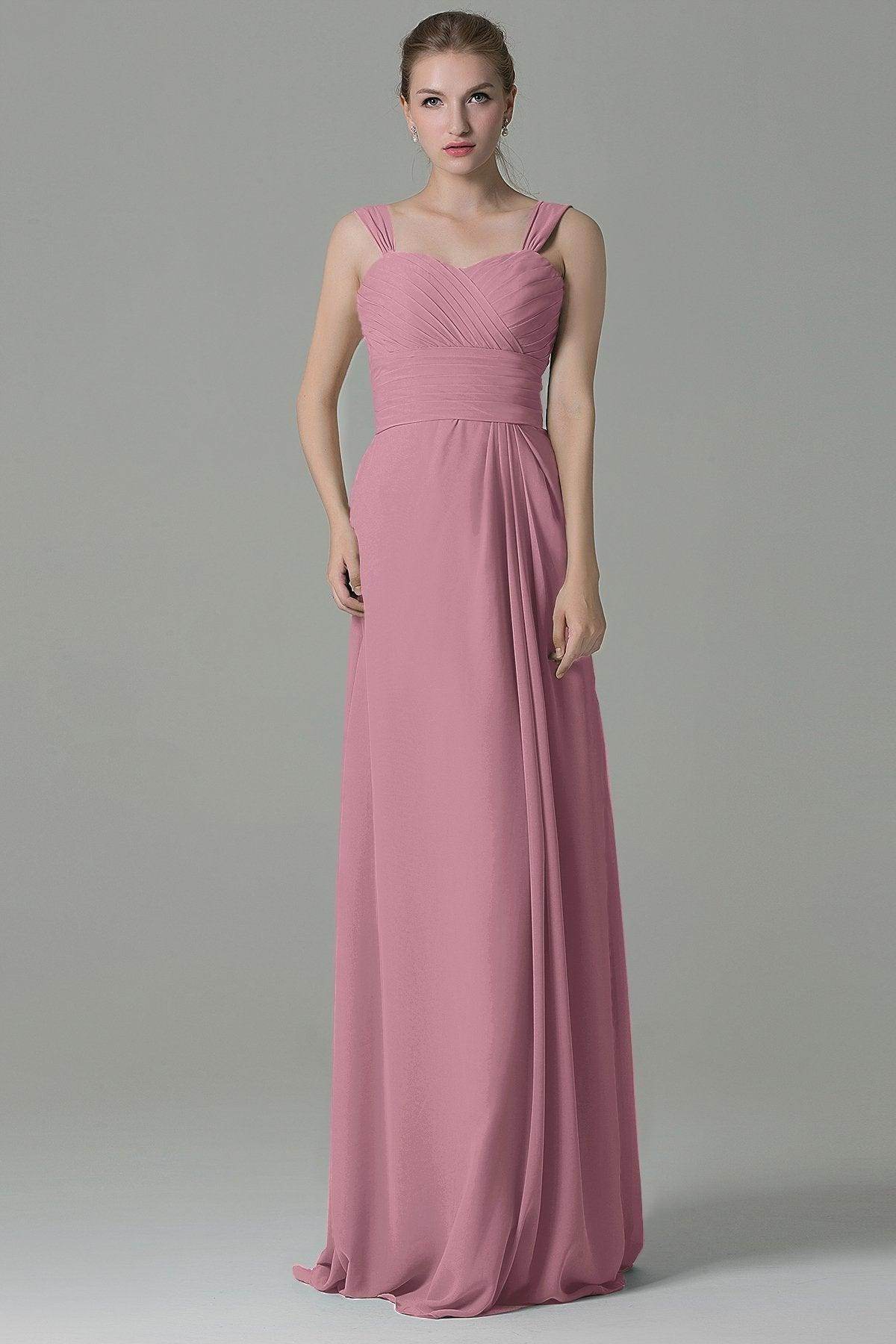 Sheath Floor Length Chiffon Bridesmaid Dress COZF1500D