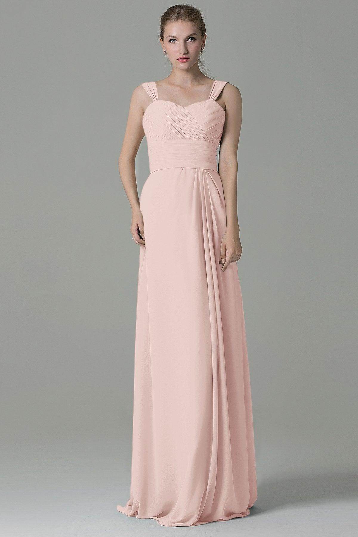 Sheath Floor Length Chiffon Bridesmaid Dress COZF1500D