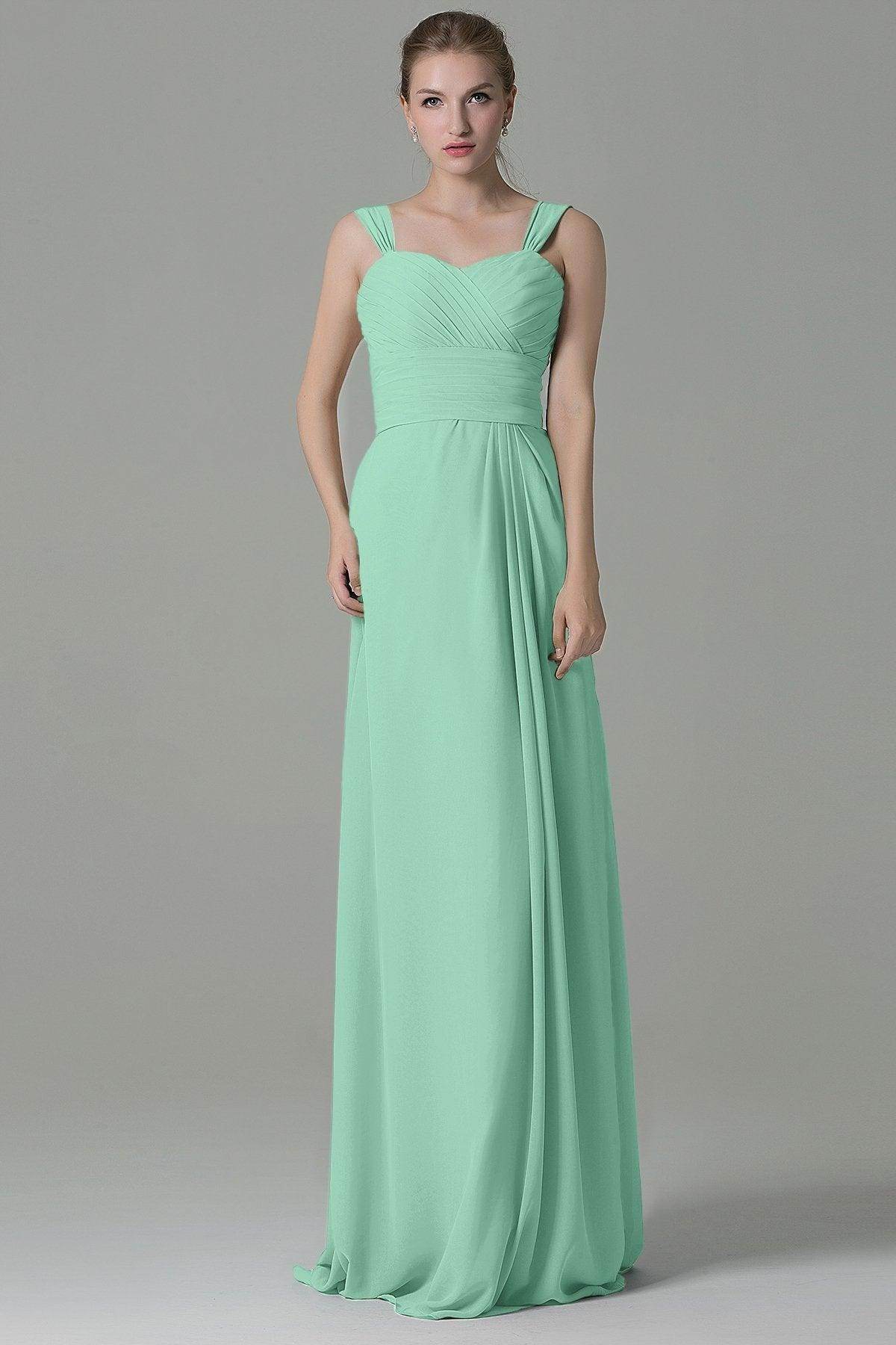 Sheath Floor Length Chiffon Bridesmaid Dress COZF1500D
