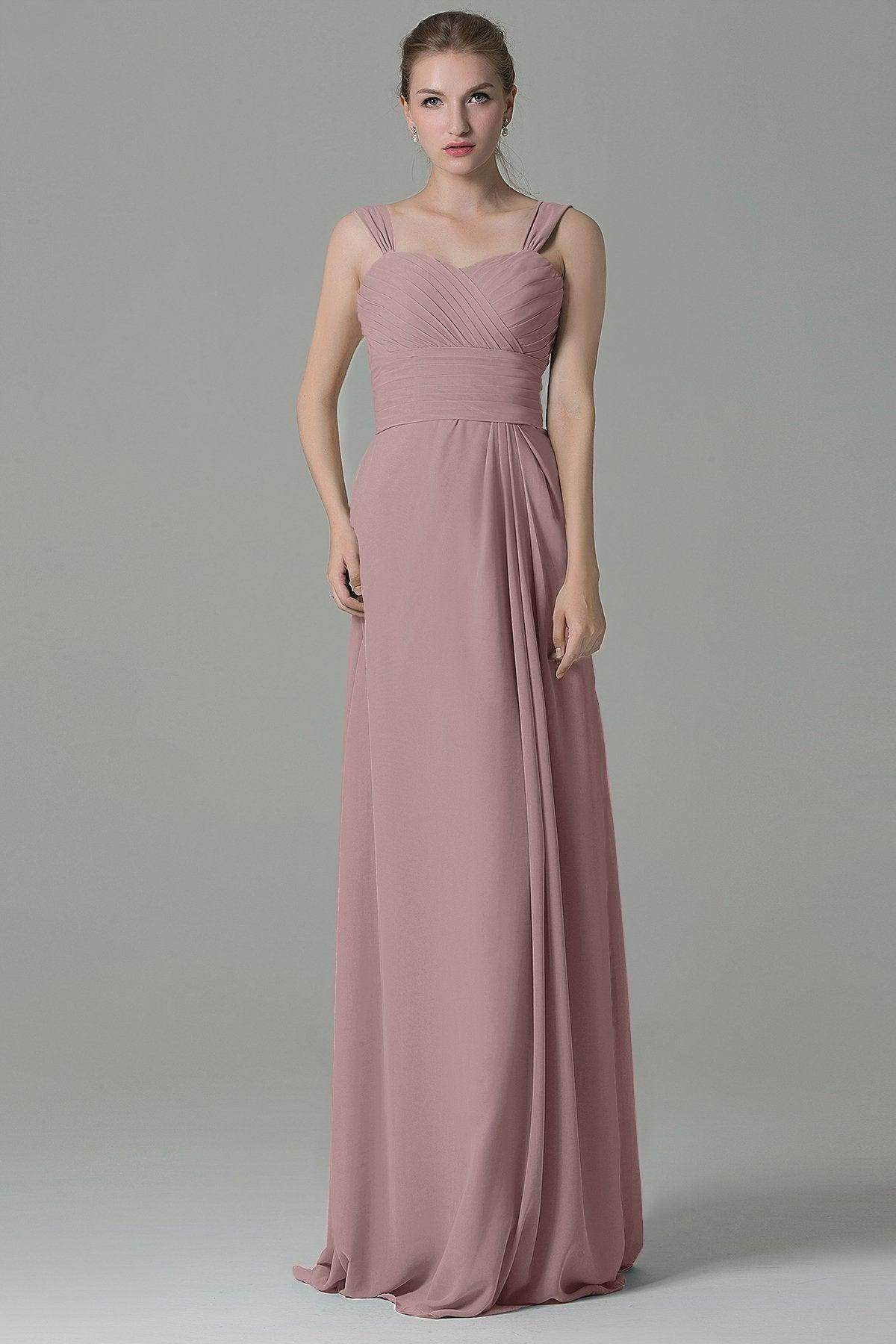 Sheath Floor Length Chiffon Bridesmaid Dress COZF1500D
