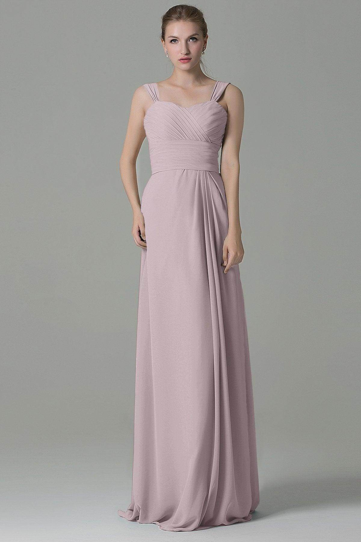 Sheath Floor Length Chiffon Bridesmaid Dress COZF1500D