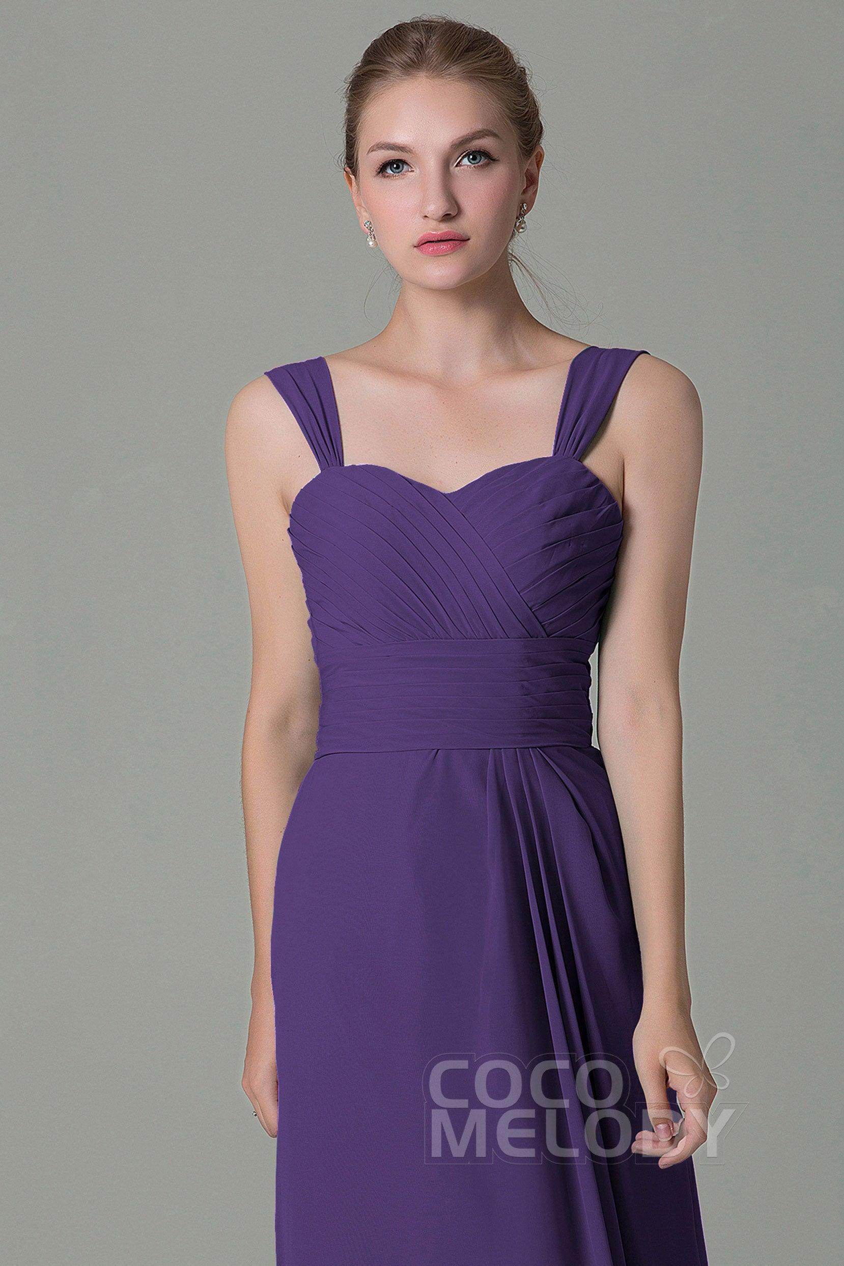 Sheath Floor Length Chiffon Bridesmaid Dress COZF1500D