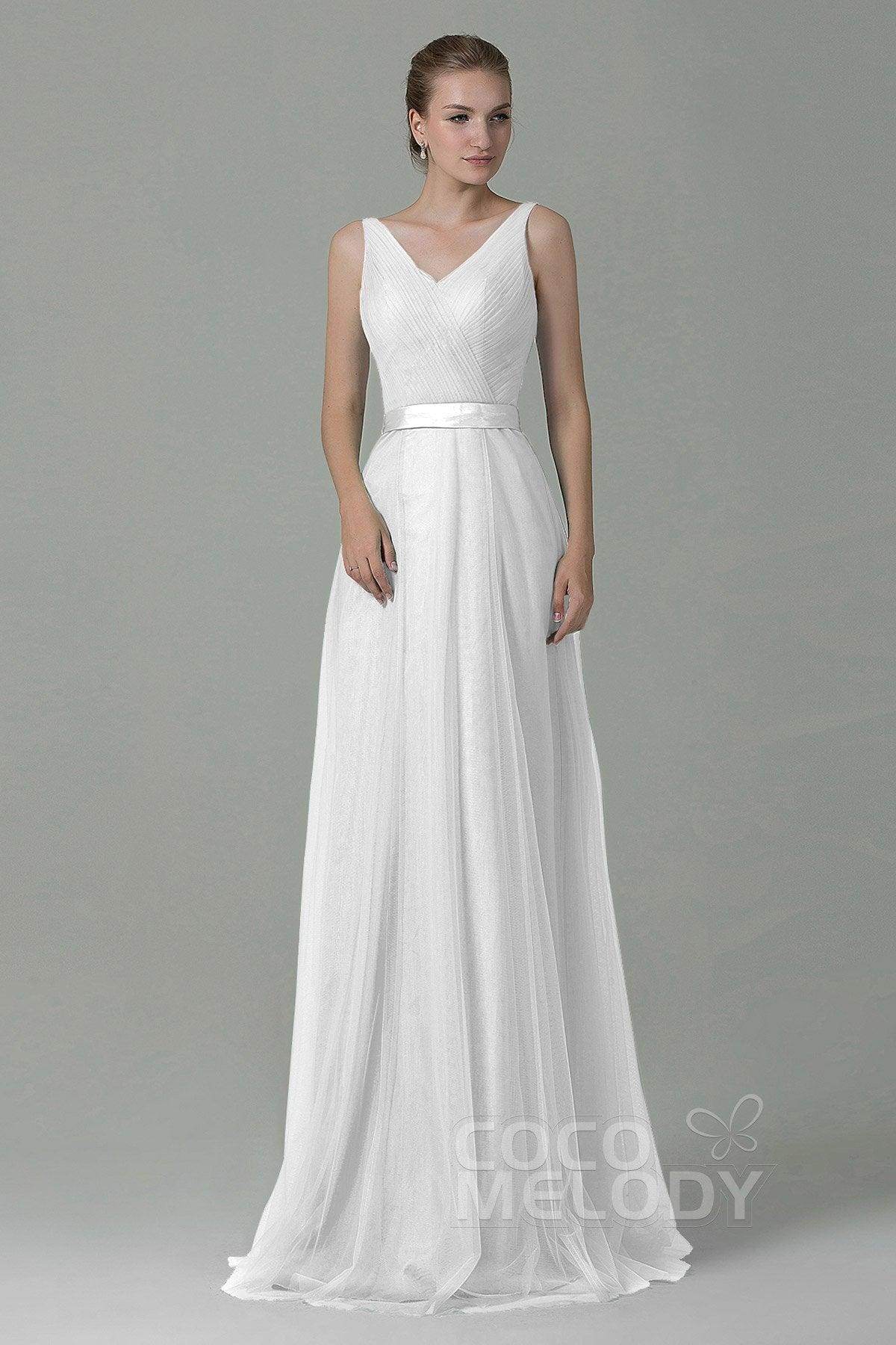 Sheath-Column Floor Length Tulle Bridesmaid Dress COZF1500F