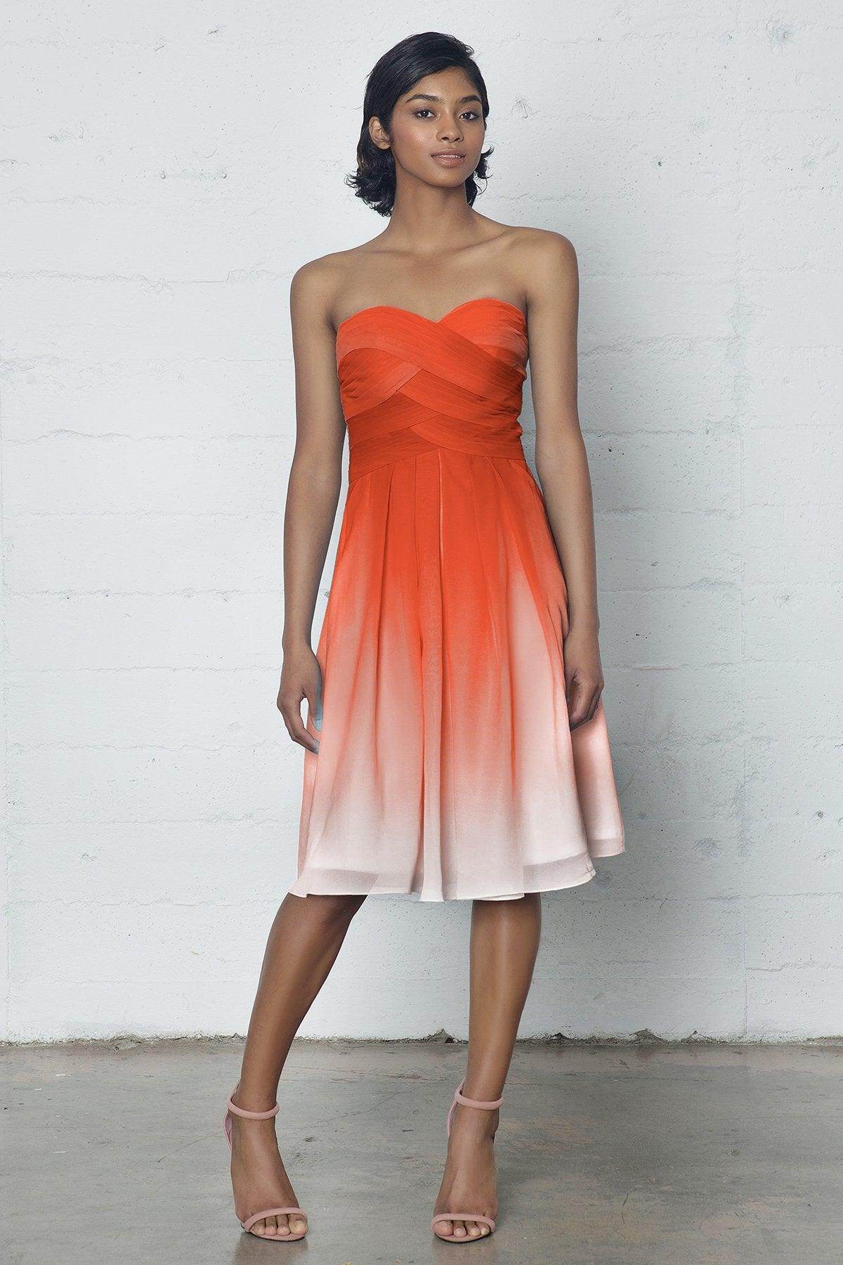 Sheath-Column Knee Length Chiffon Ombre Dress COZF17007