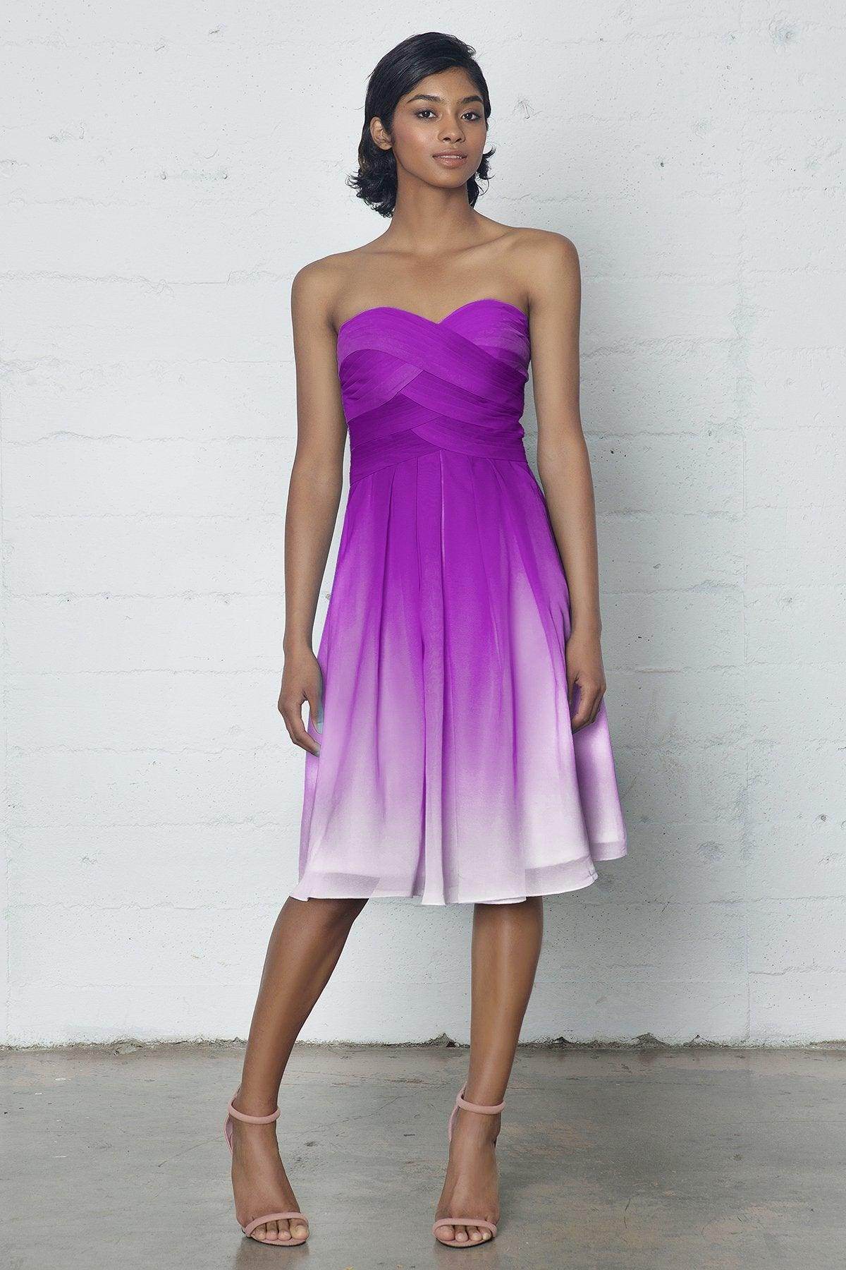 Sheath-Column Knee Length Chiffon Ombre Dress COZF17007