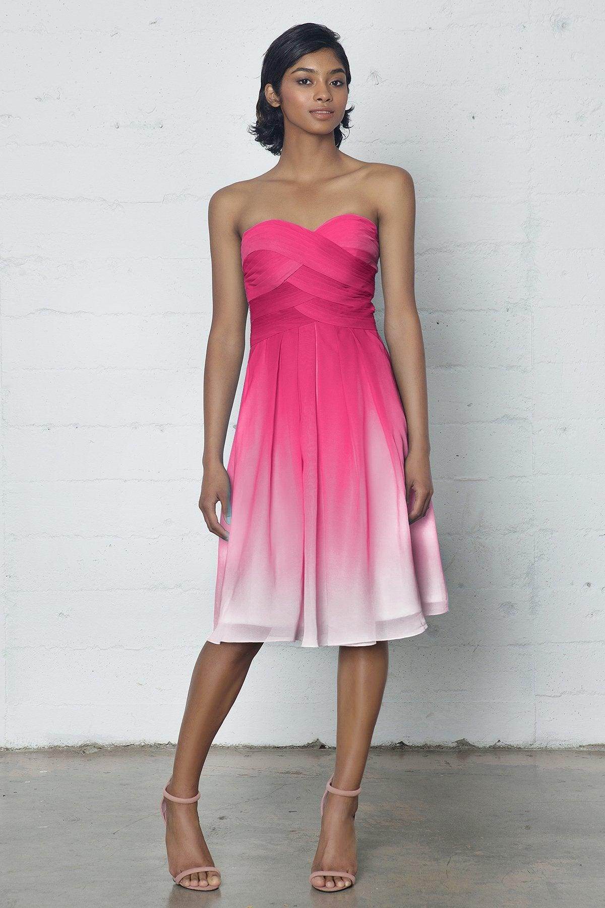 Sheath-Column Knee Length Chiffon Ombre Dress COZF17007