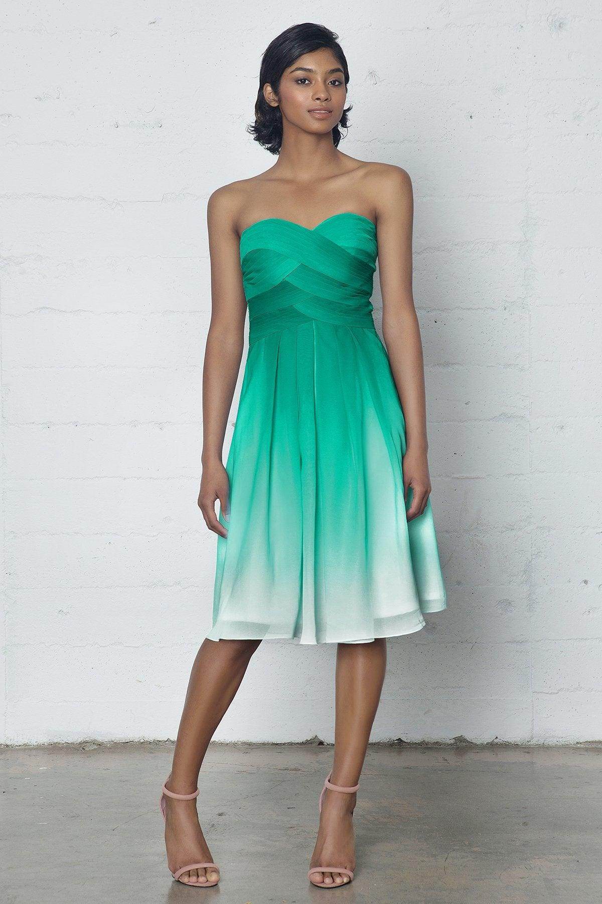 Sheath-Column Knee Length Chiffon Ombre Dress COZF17007
