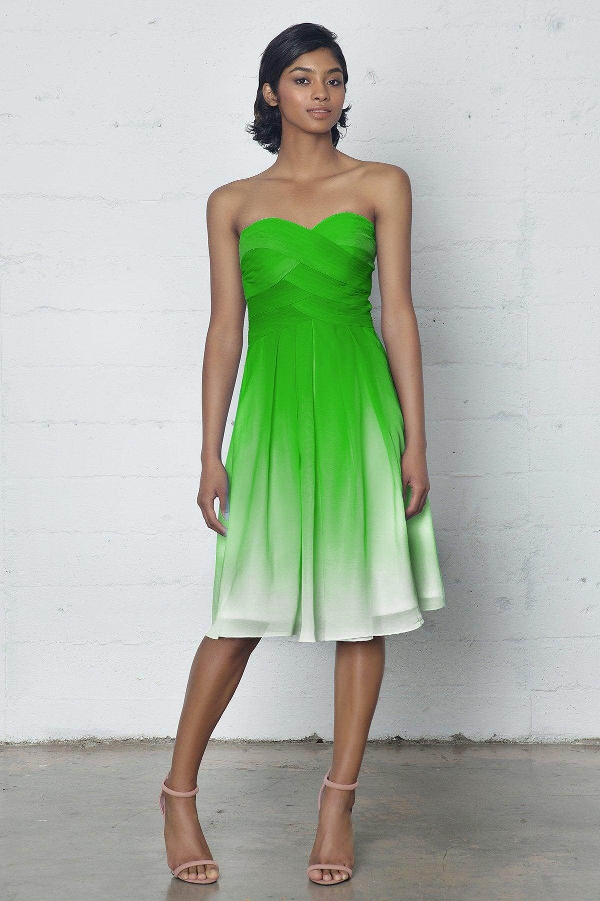 Sheath-Column Knee Length Chiffon Ombre Dress COZF17007