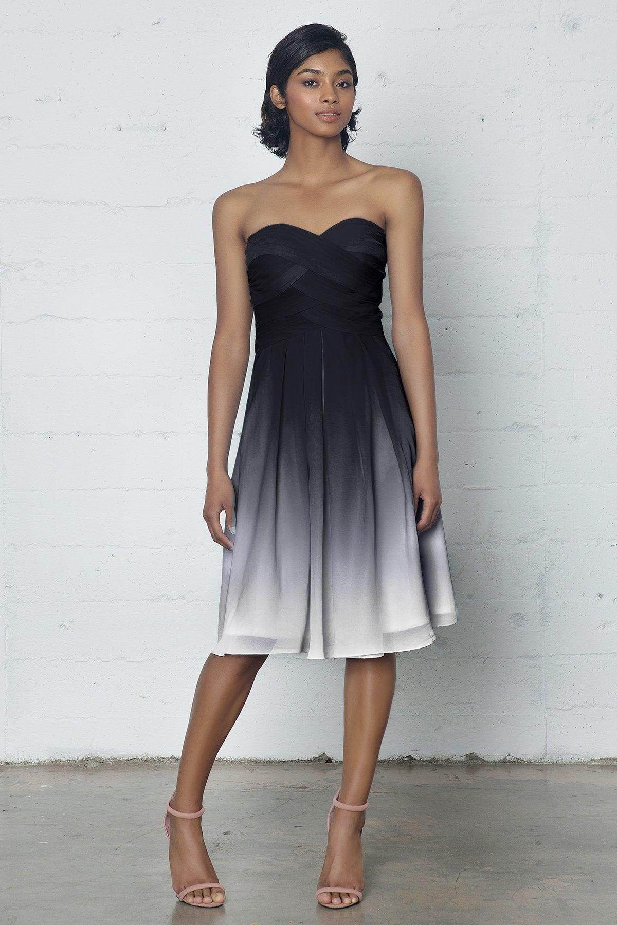 Sheath-Column Knee Length Chiffon Ombre Dress COZF17007