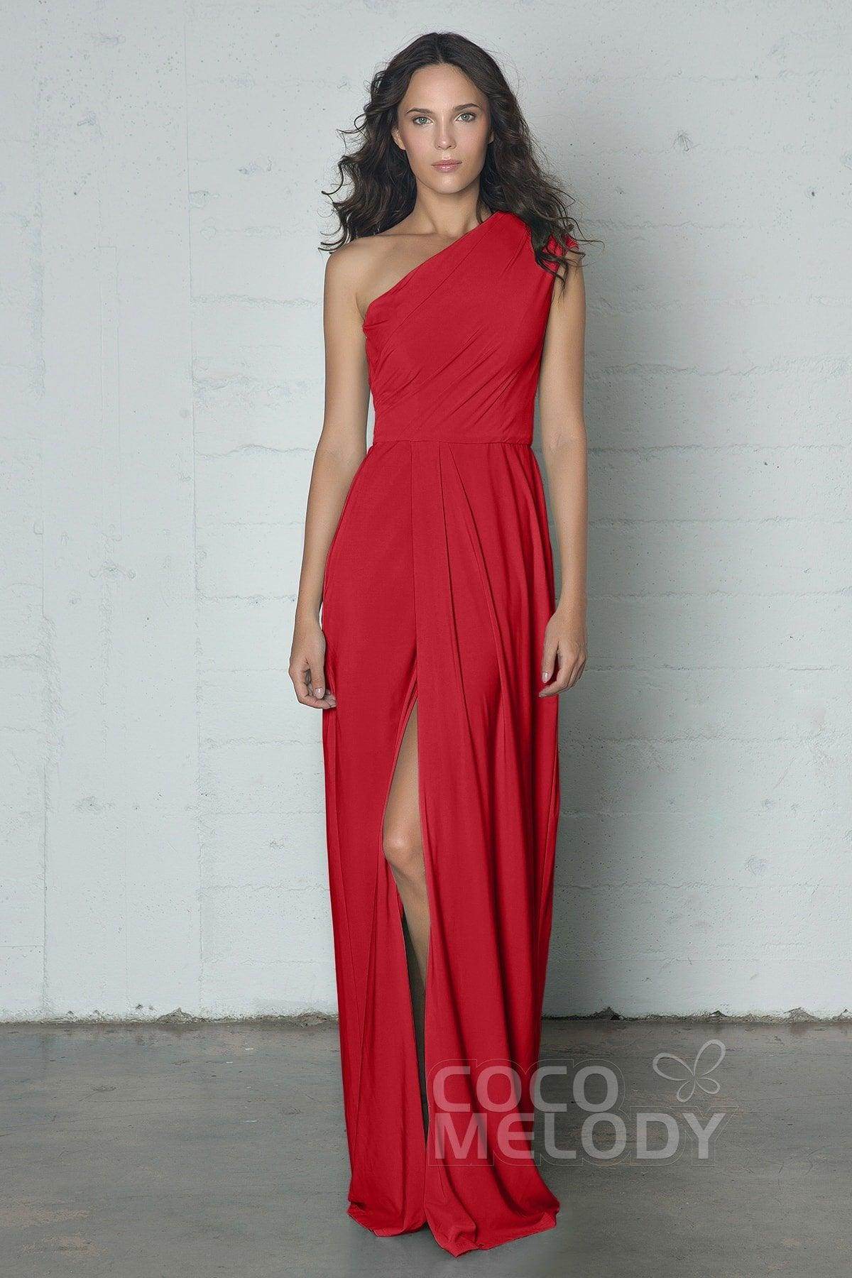 Sheath-Column Floor Length Knitted Fabric Dress COZF17010