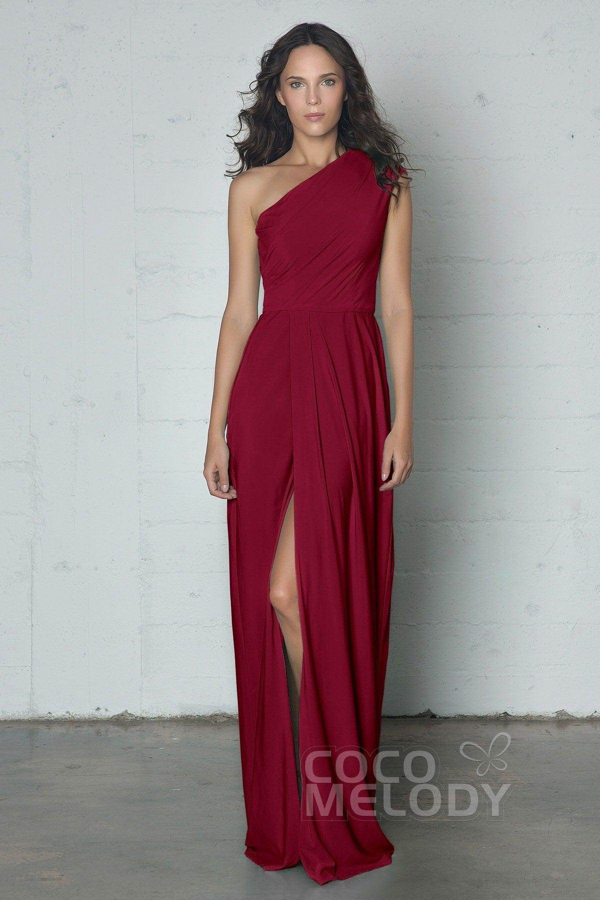 Sheath-Column Floor Length Knitted Fabric Dress COZF17010