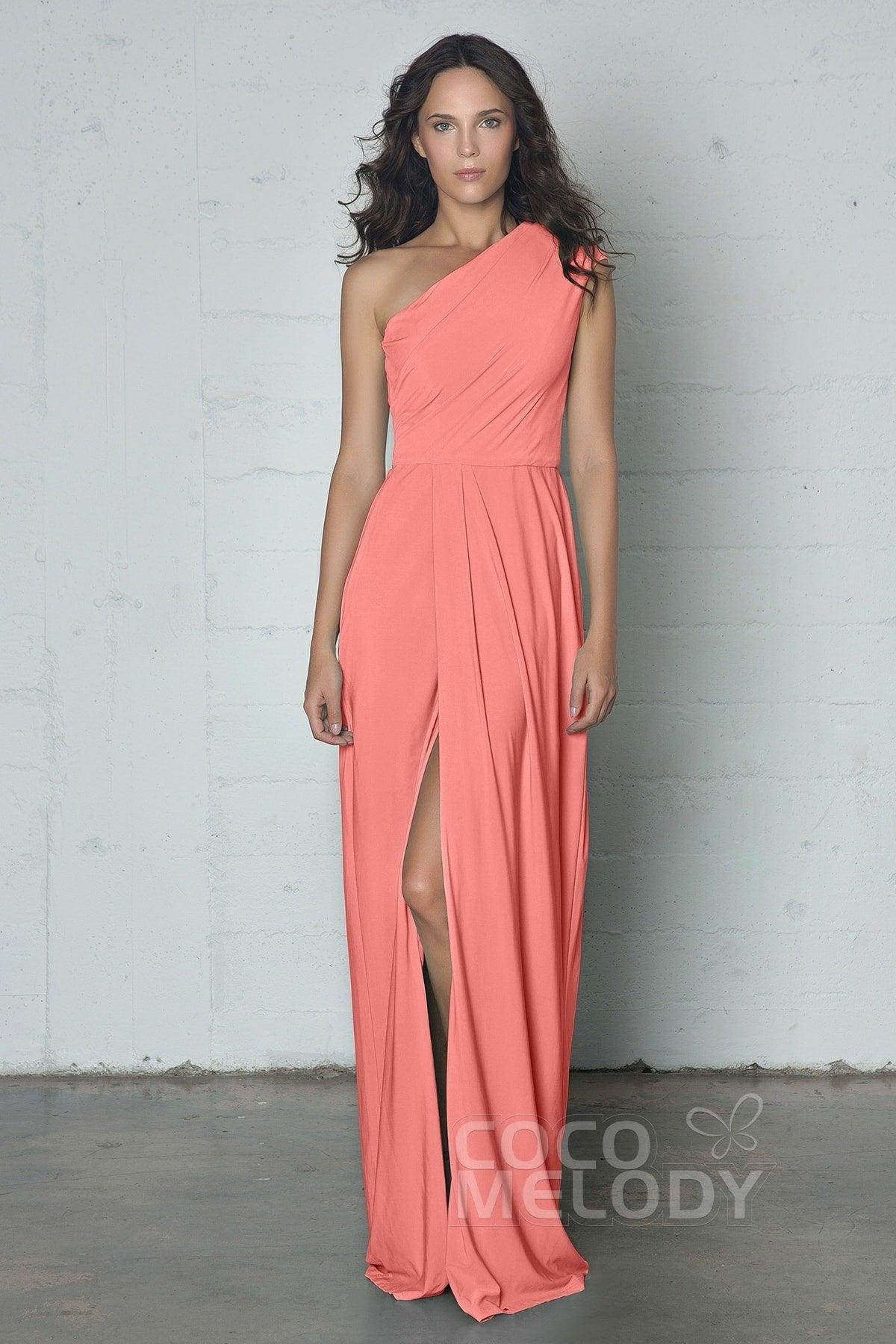 Sheath-Column Floor Length Knitted Fabric Dress COZF17010