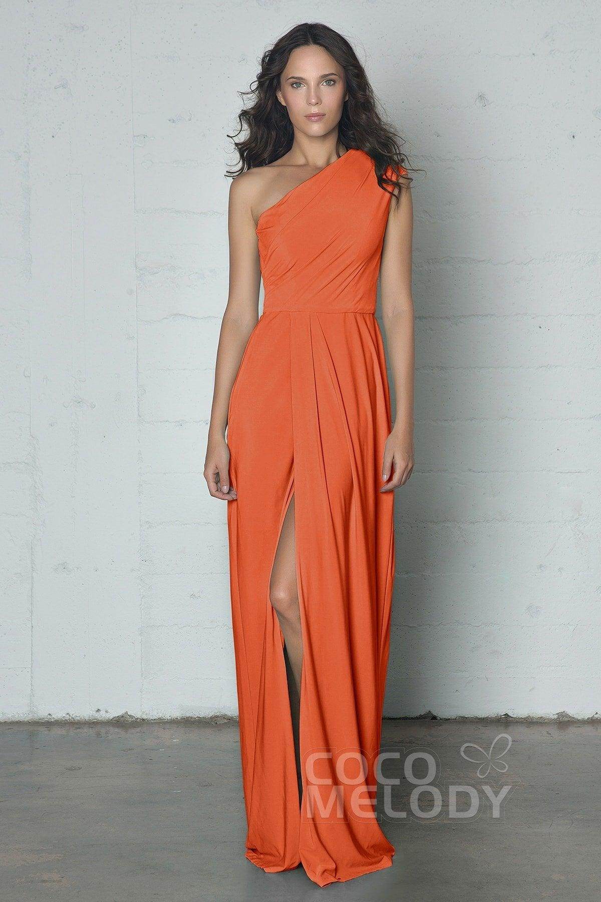 Sheath-Column Floor Length Knitted Fabric Dress COZF17010