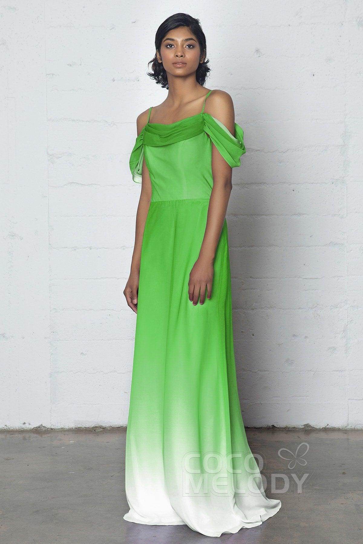 Sheath-Column Floor Length Chiffon Ombre Dress COZF17012