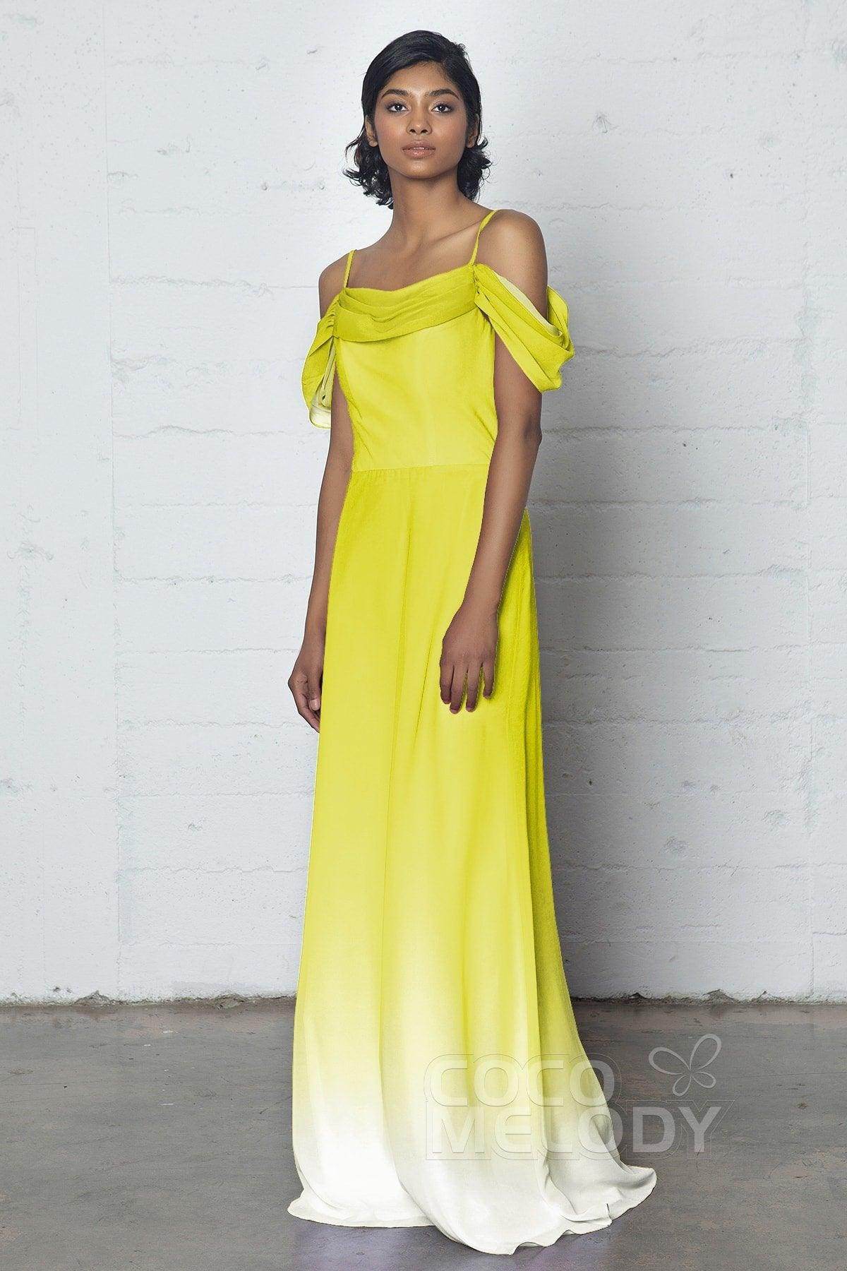 Sheath-Column Floor Length Chiffon Ombre Dress COZF17012