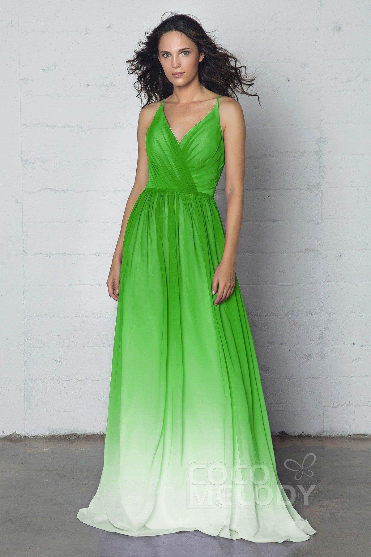 Sheath-Column Floor Length Chiffon Ombre Dress COZF17013