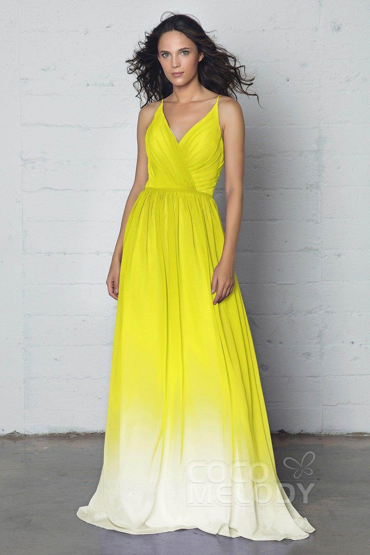 Sheath-Column Floor Length Chiffon Ombre Dress COZF17013