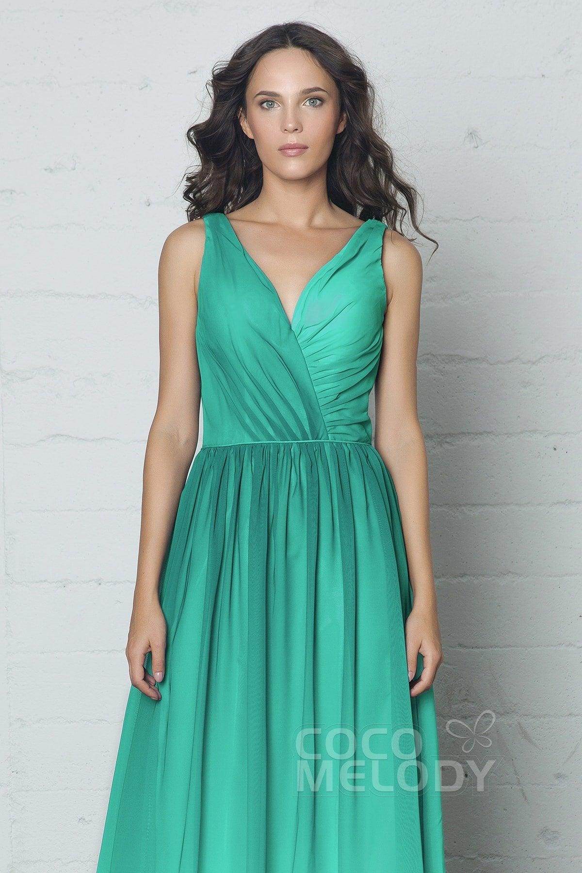 Sheath-Column Floor Length Chiffon Ombre Dress COZF17014