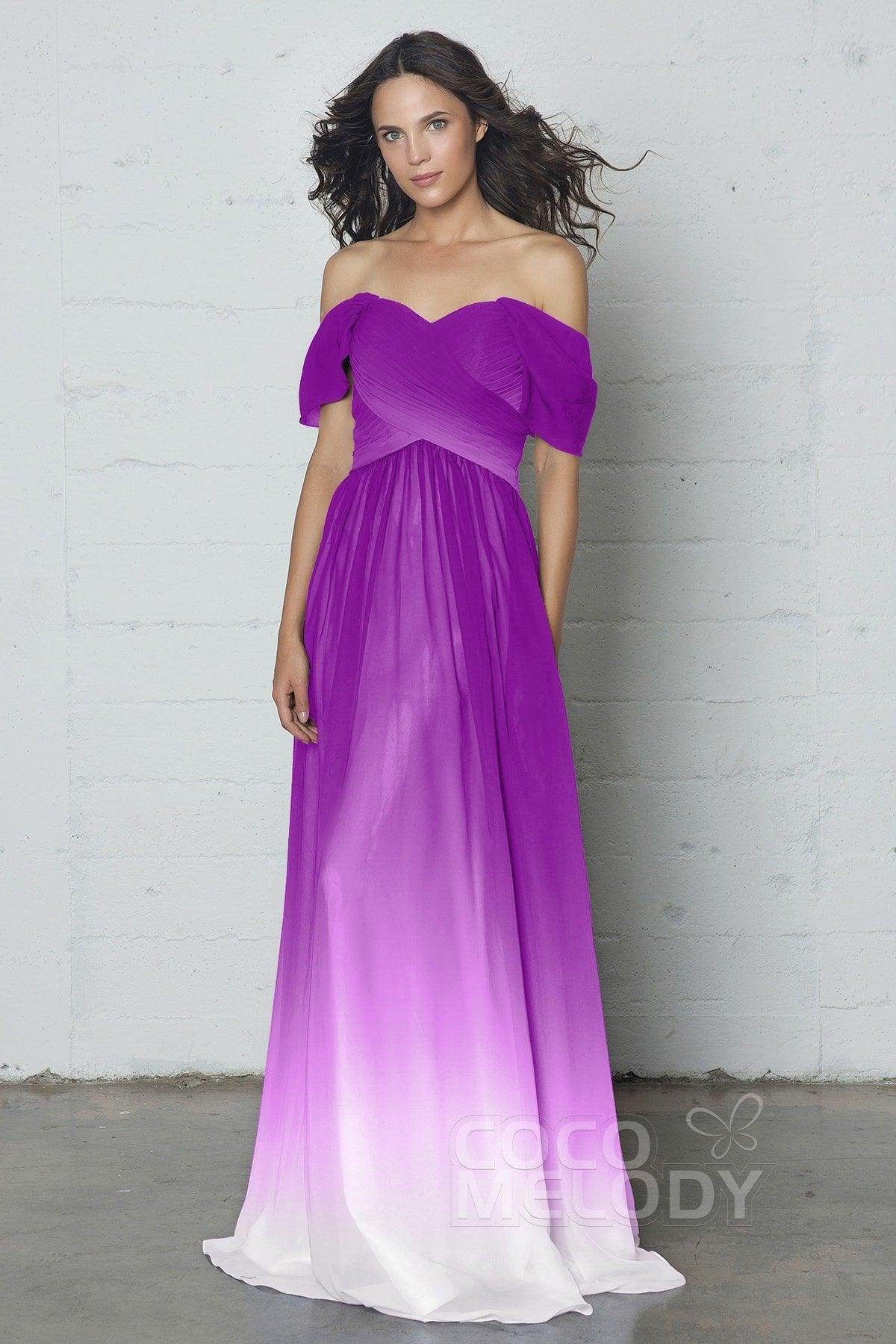 Sheath-Column Floor Length Ombre Chiffon Dress COZF17015