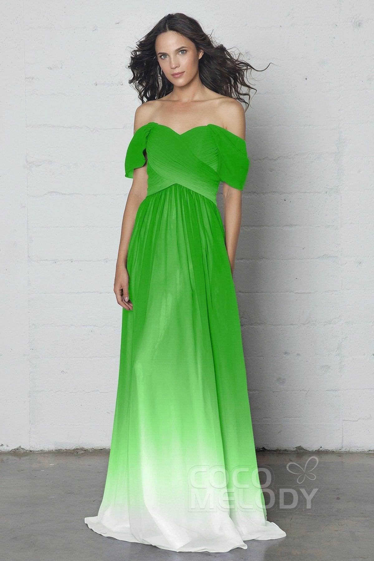 Sheath-Column Floor Length Ombre Chiffon Dress COZF17015