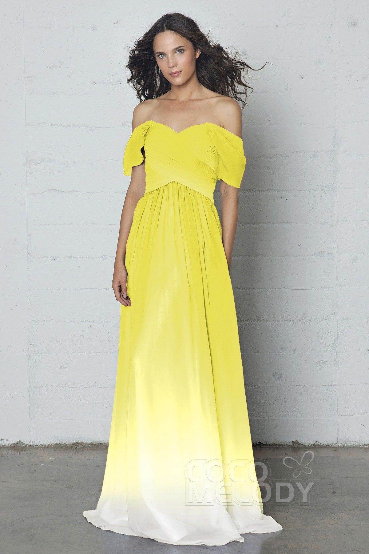 Sheath-Column Floor Length Ombre Chiffon Dress COZF17015