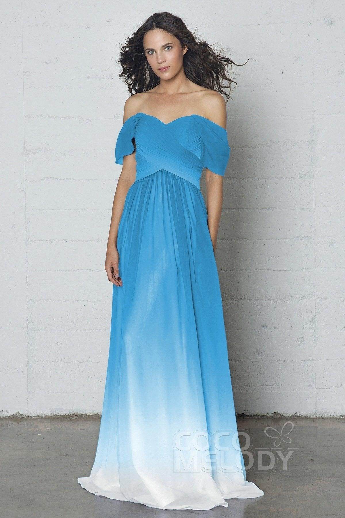 Sheath-Column Floor Length Ombre Chiffon Dress COZF17015