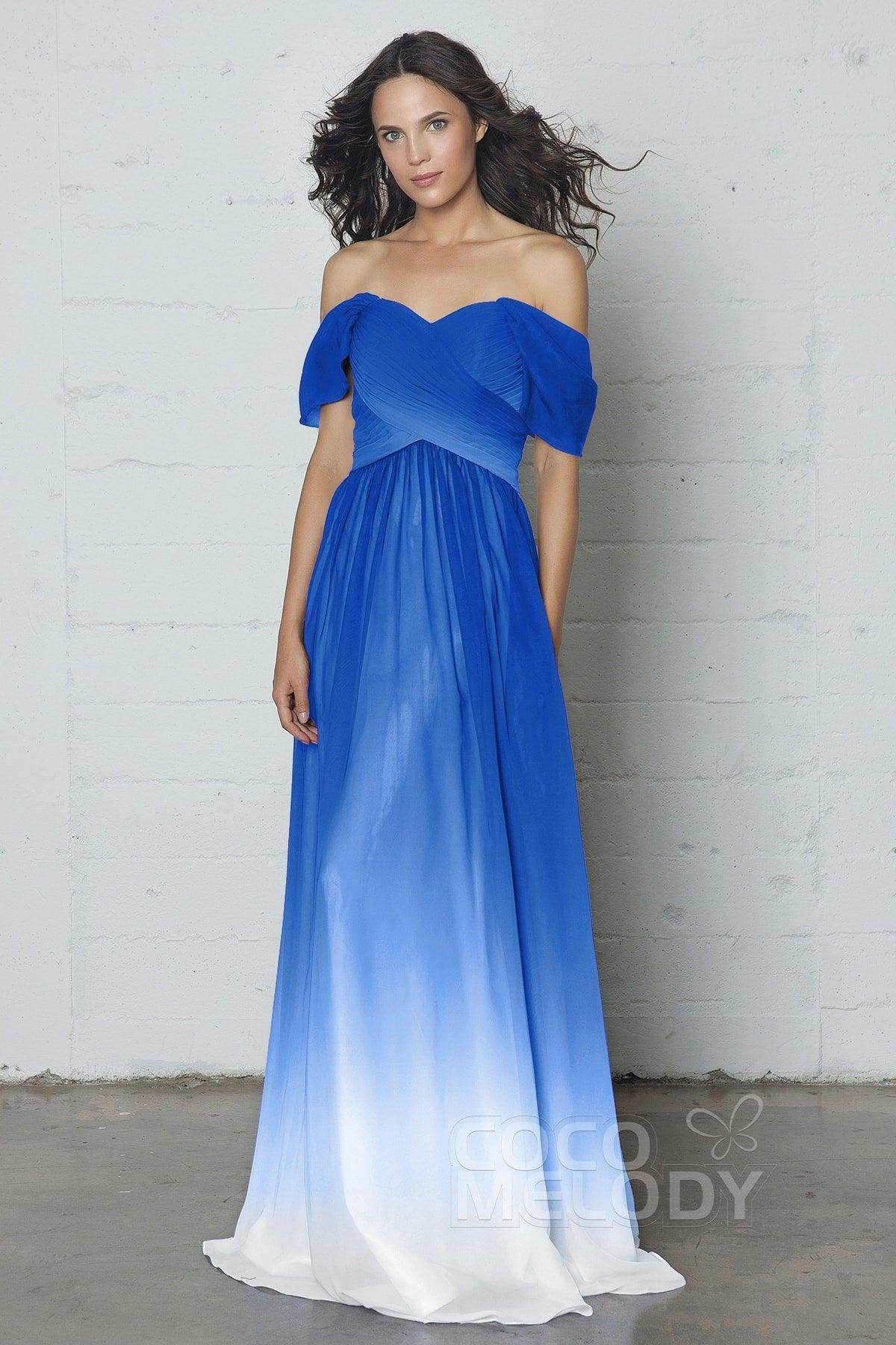 Sheath-Column Floor Length Ombre Chiffon Dress COZF17015