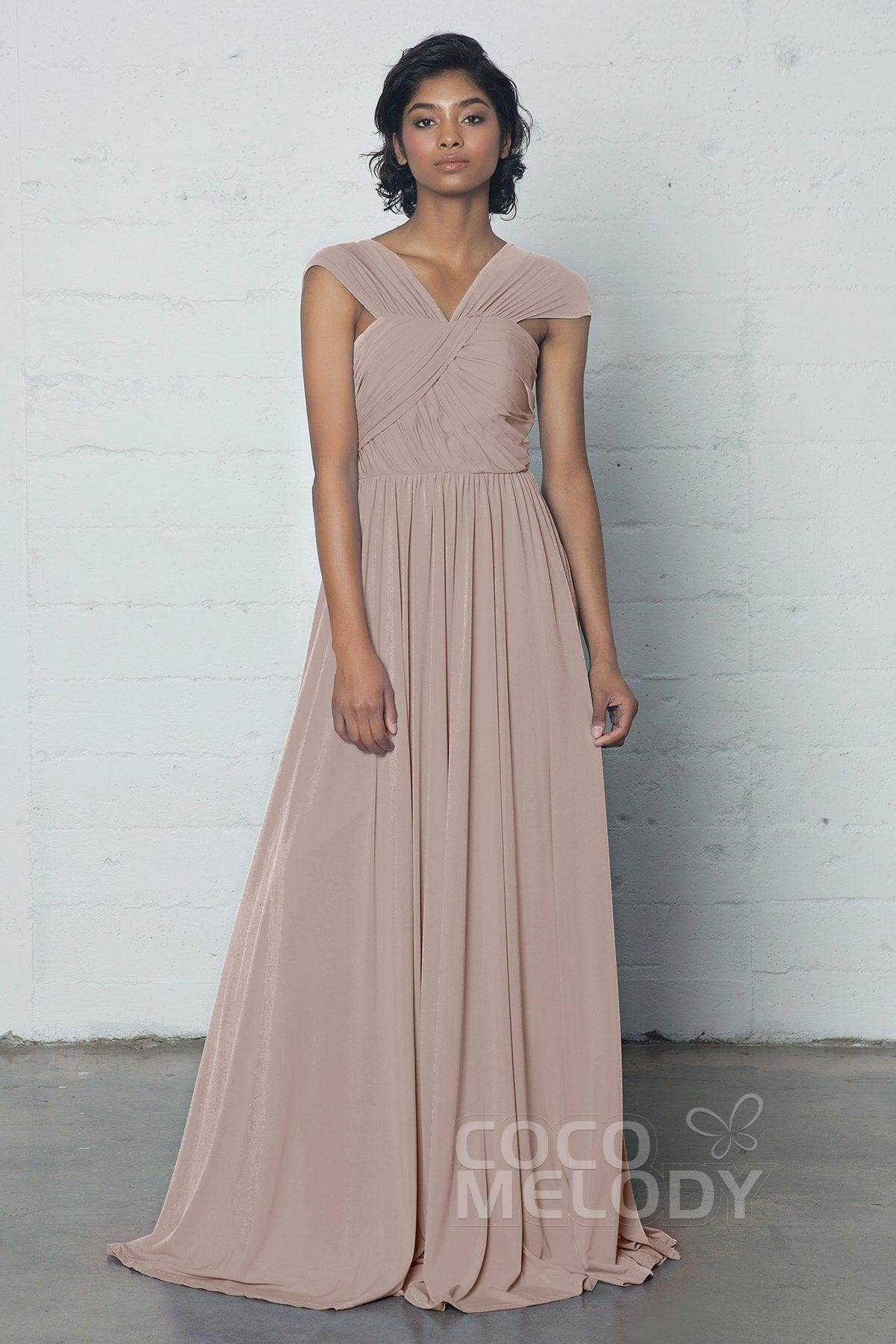 Sheath-Column Floor Length Knitted Fabric Dress COZF17017