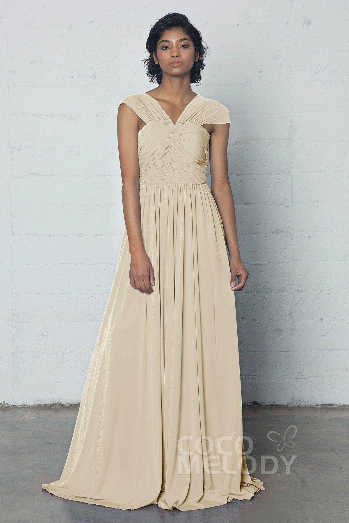 Sheath-Column Floor Length Knitted Fabric Dress COZF17017
