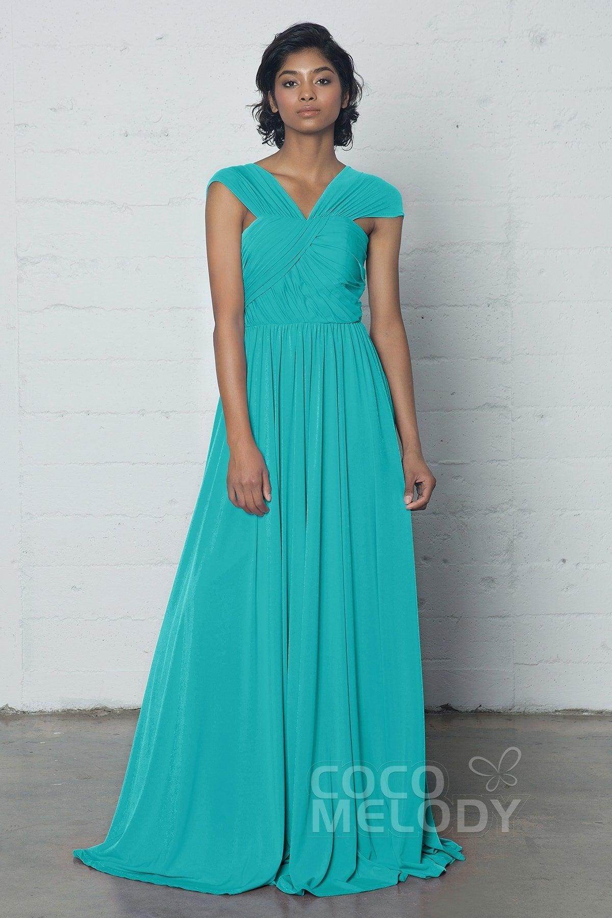 Sheath-Column Floor Length Knitted Fabric Dress COZF17017