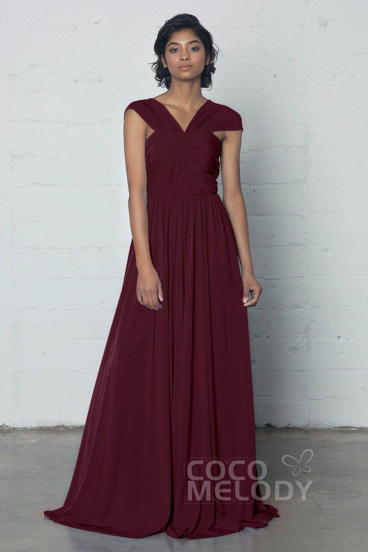 Sheath-Column Floor Length Knitted Fabric Dress COZF17017