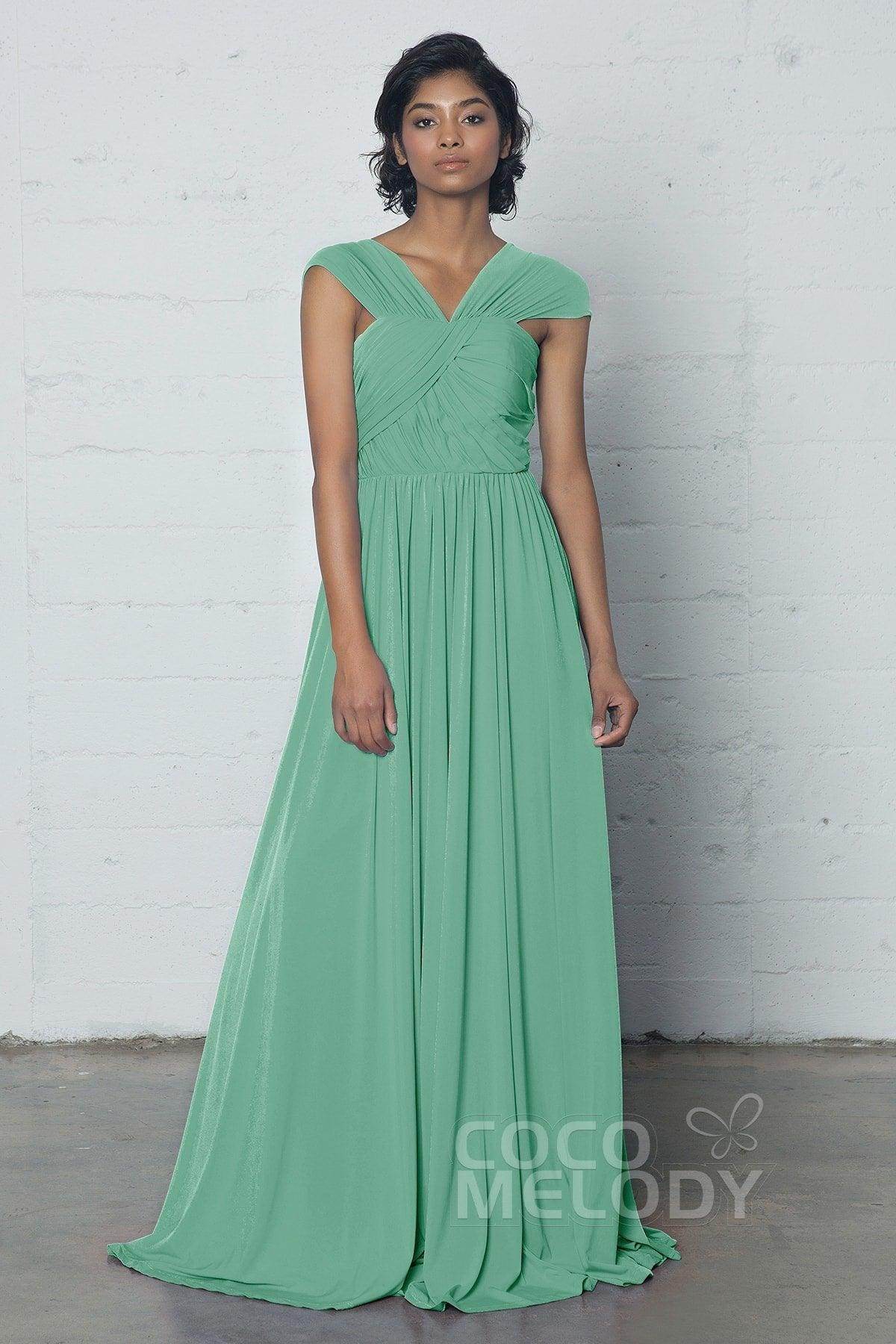 Sheath-Column Floor Length Knitted Fabric Dress COZF17017