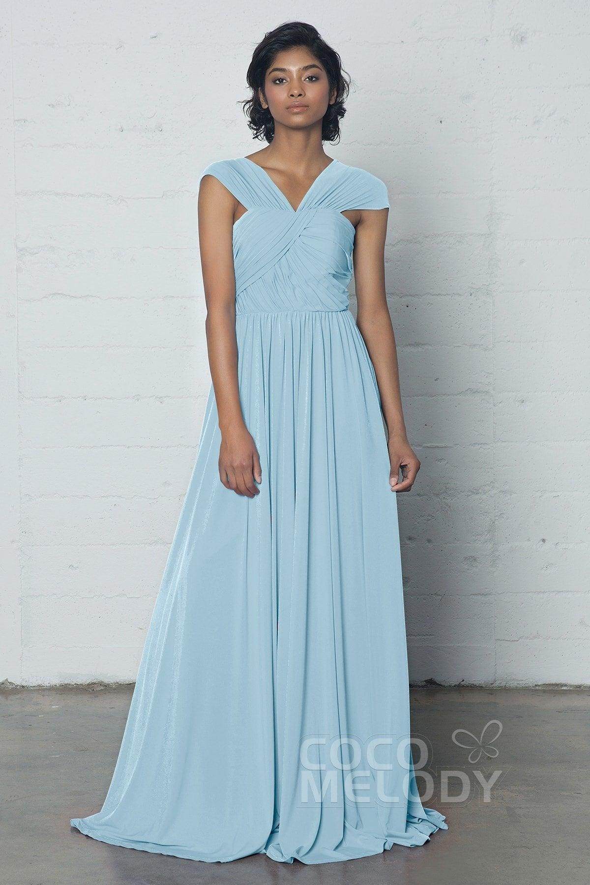 Sheath-Column Floor Length Knitted Fabric Dress COZF17017